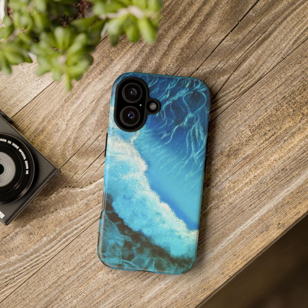 Ocean Wave Tough Phone Case — Blue Sea Water Protective Cover