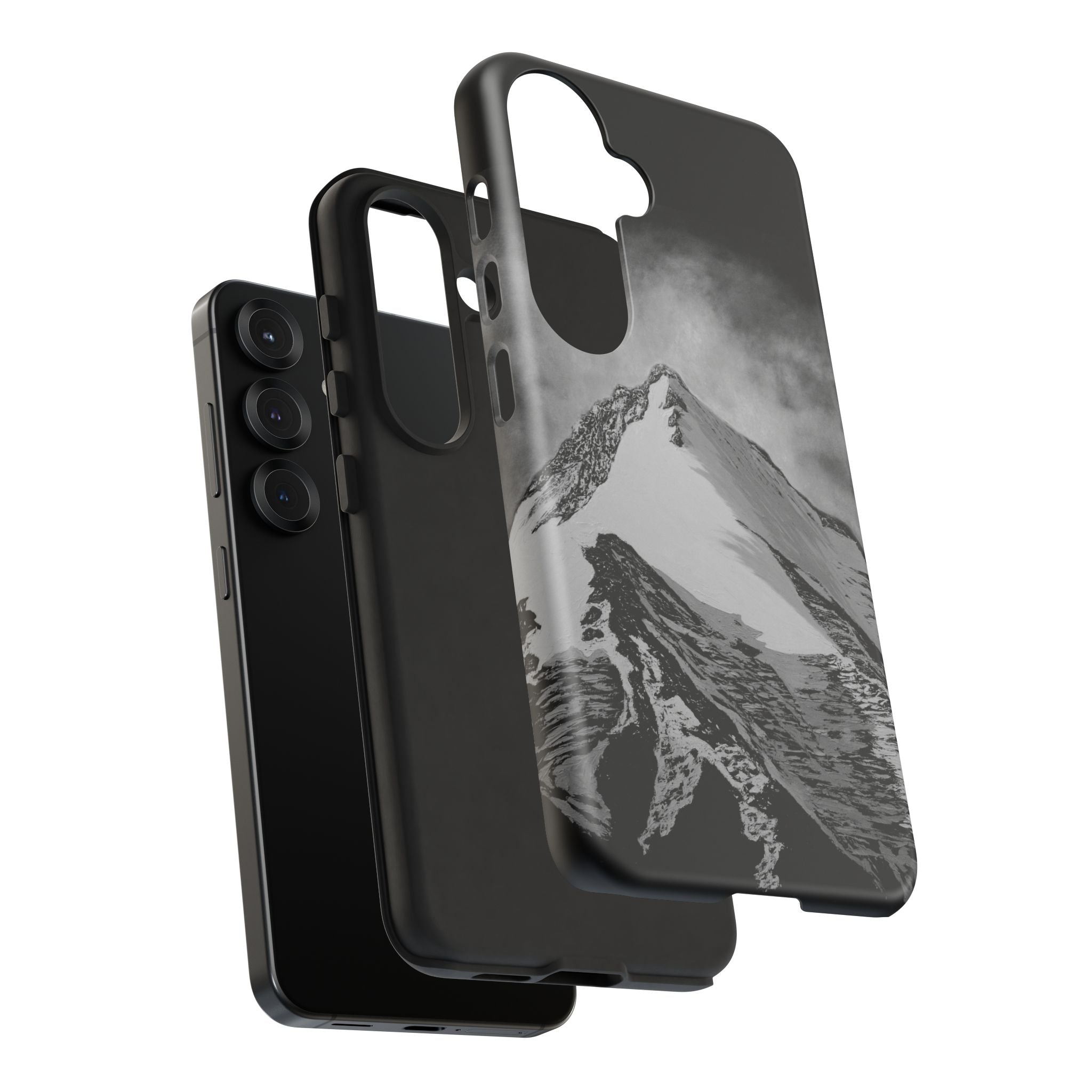 Mountain Peak Phone Case — Black & White Alpine Protective Case