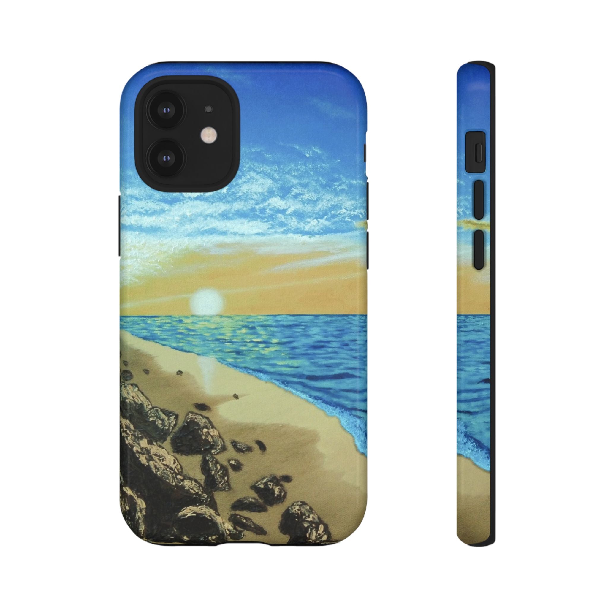 Beach Sunset Phone Case — Protective Tough Case with Coastal Shoreline Design
