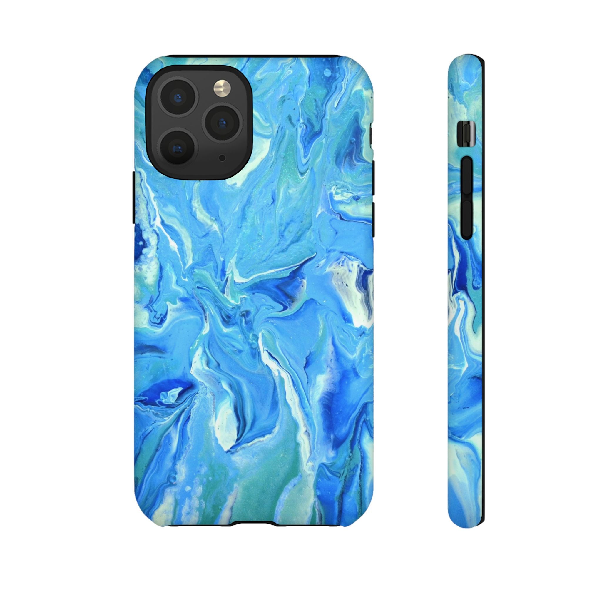 Blue Marble Tough Phone Case — Ocean Swirl Protective iPhone Cover