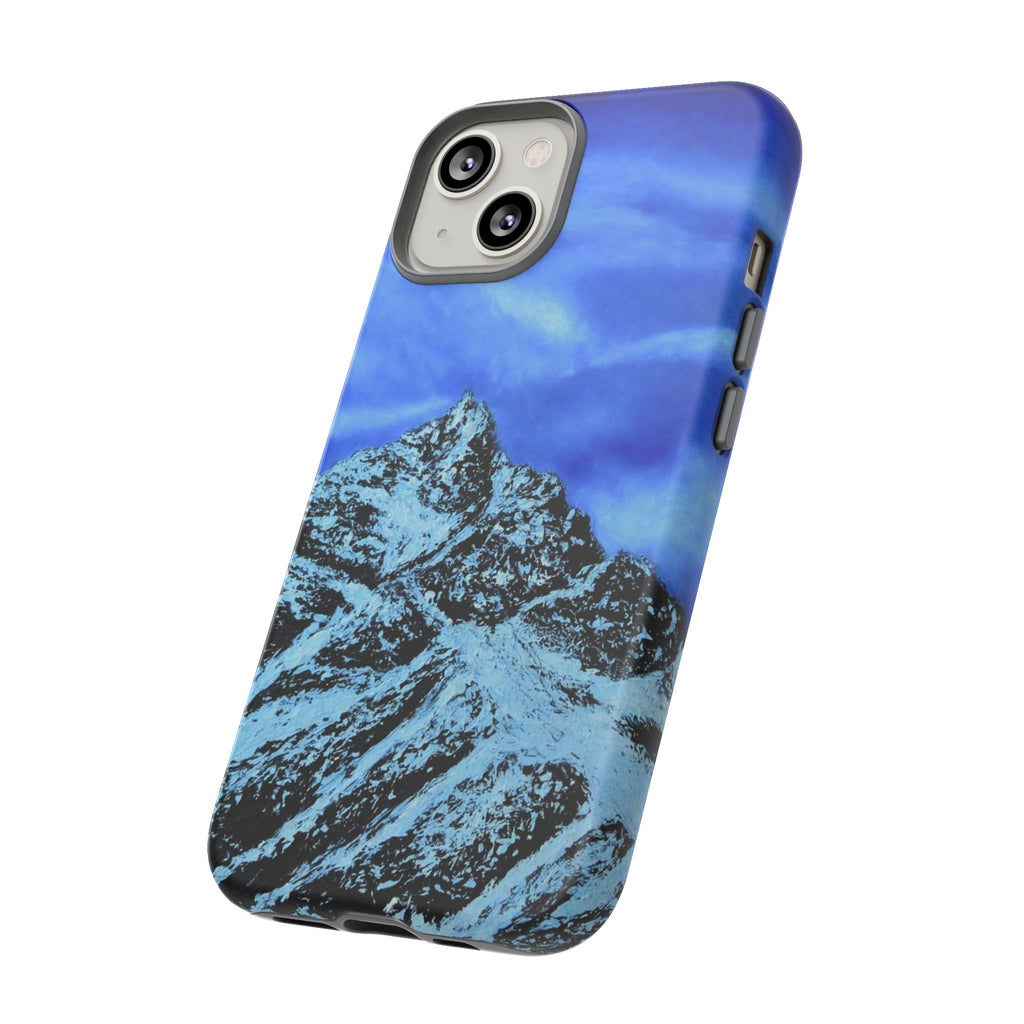 Mountain Peak Blue Tough Phone Case — Rugged Protective iPhone Cover