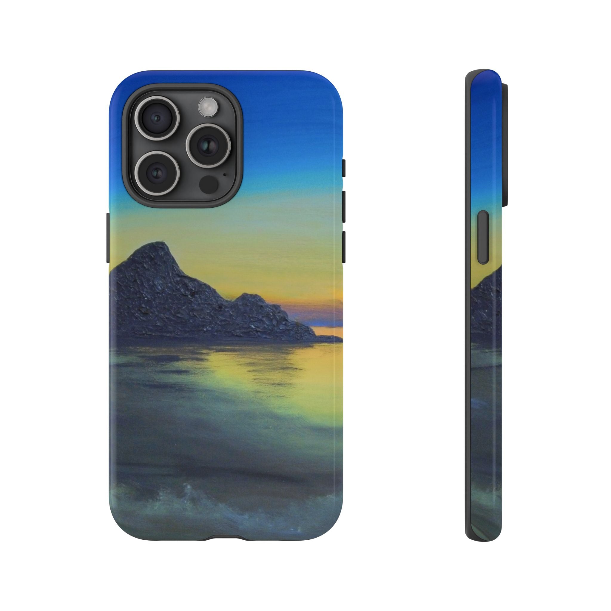 Sunset Cove Phone Case — Durable Protective Tough Case with Tranquil Beach Landscape