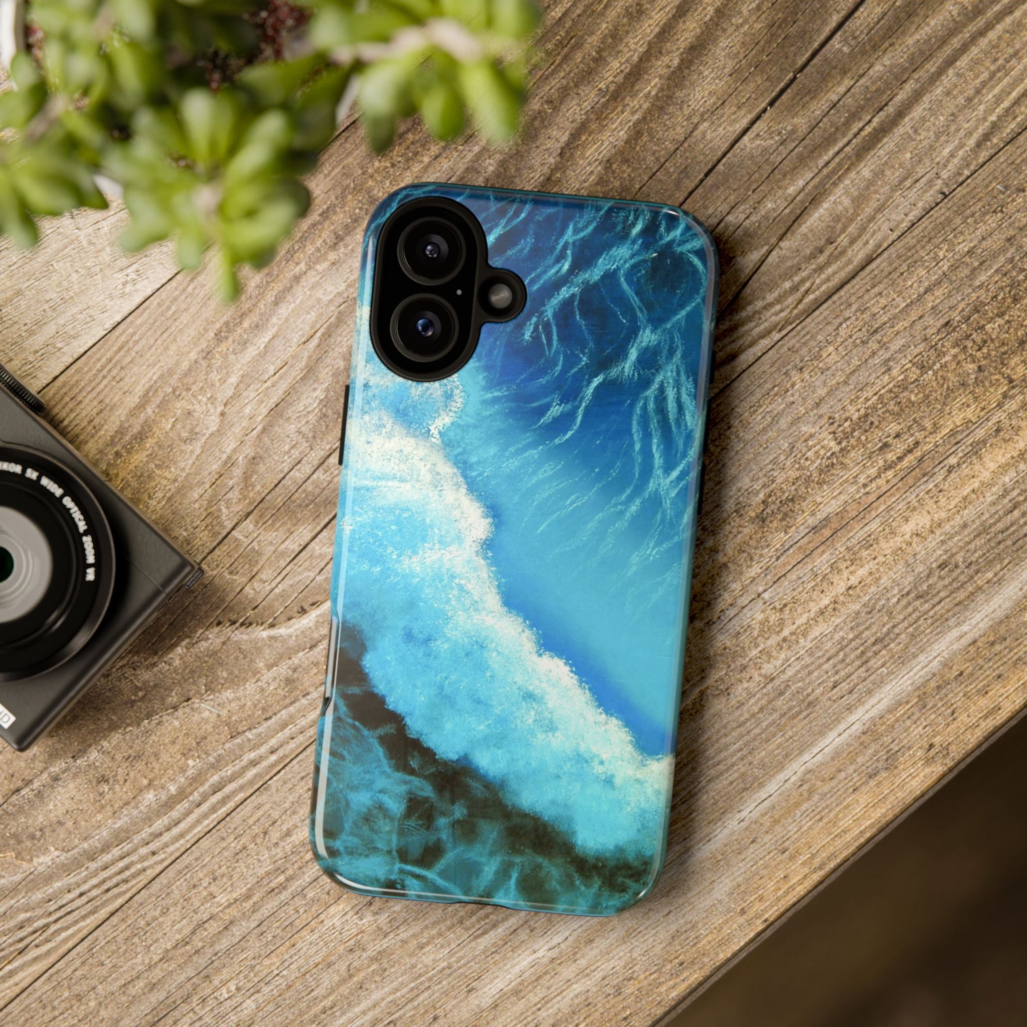 Ocean Wave Tough Phone Case — Blue Sea Water Protective Cover