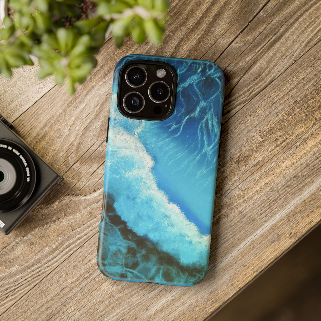 Ocean Wave Tough Phone Case — Blue Sea Water Protective Cover