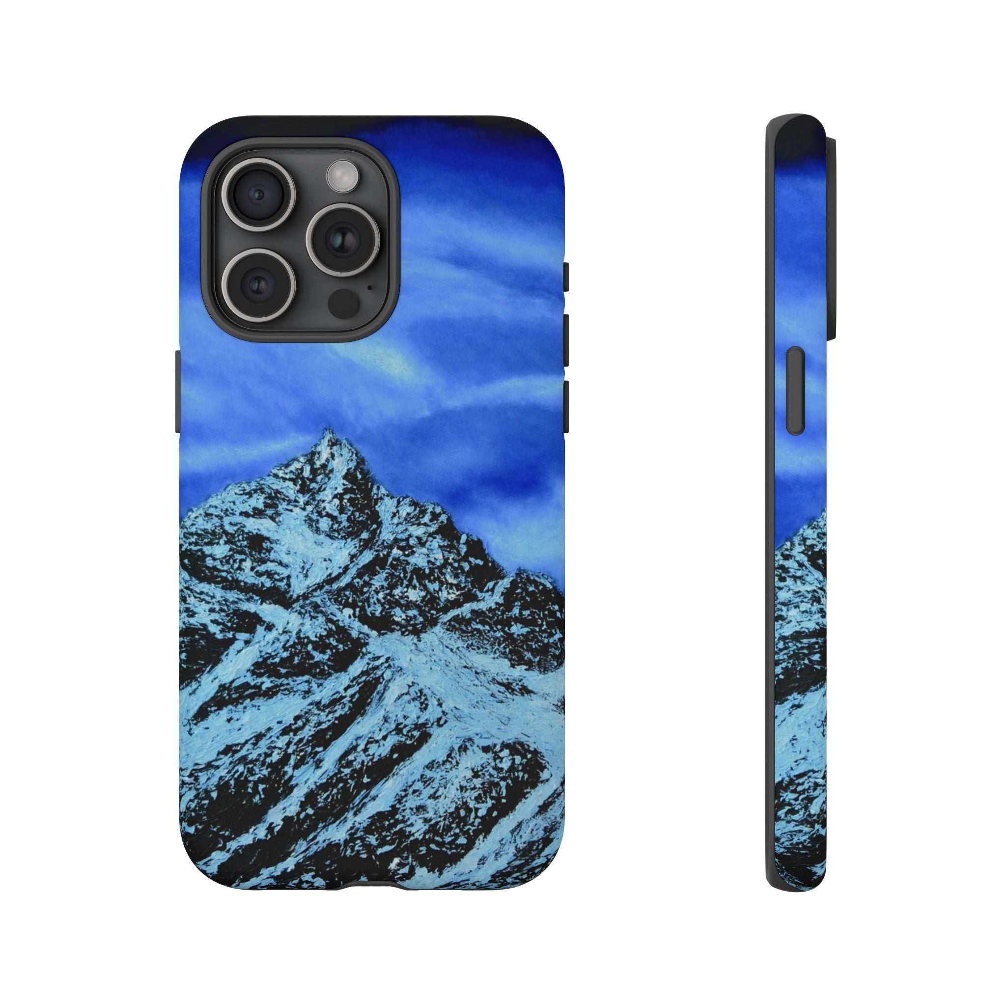 Mountain Peak Blue Tough Phone Case — Rugged Protective iPhone Cover