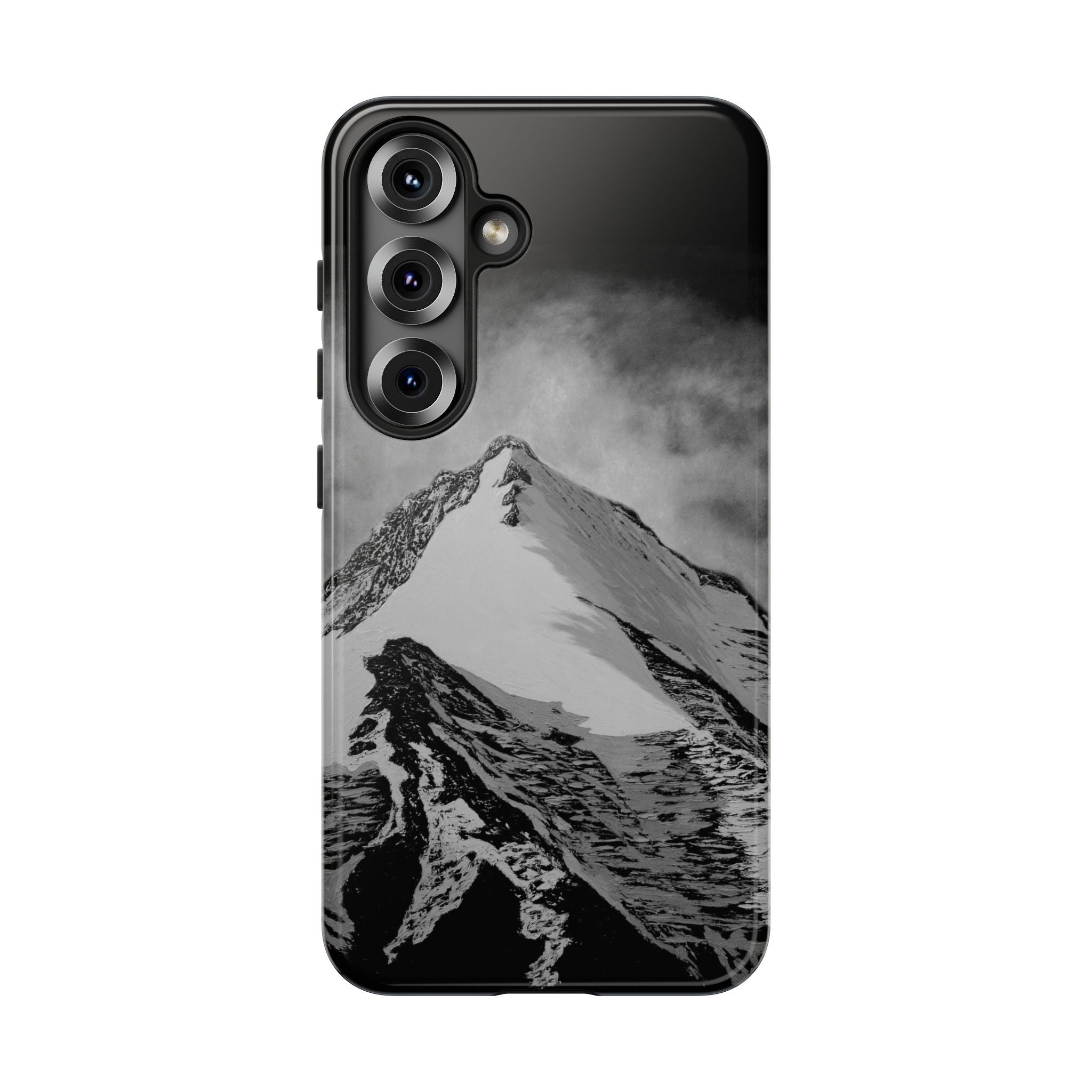 Mountain Peak Phone Case — Black & White Alpine Protective Case