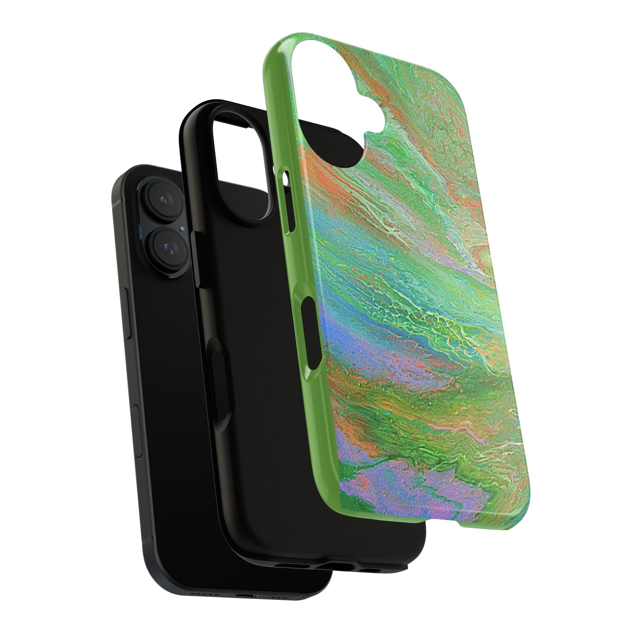 Marbled Green Abstract Phone Case — Protective Tough Case for iPhone