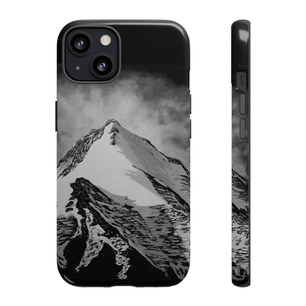 Mountain Peak Phone Case — Black & White Alpine Protective Case
