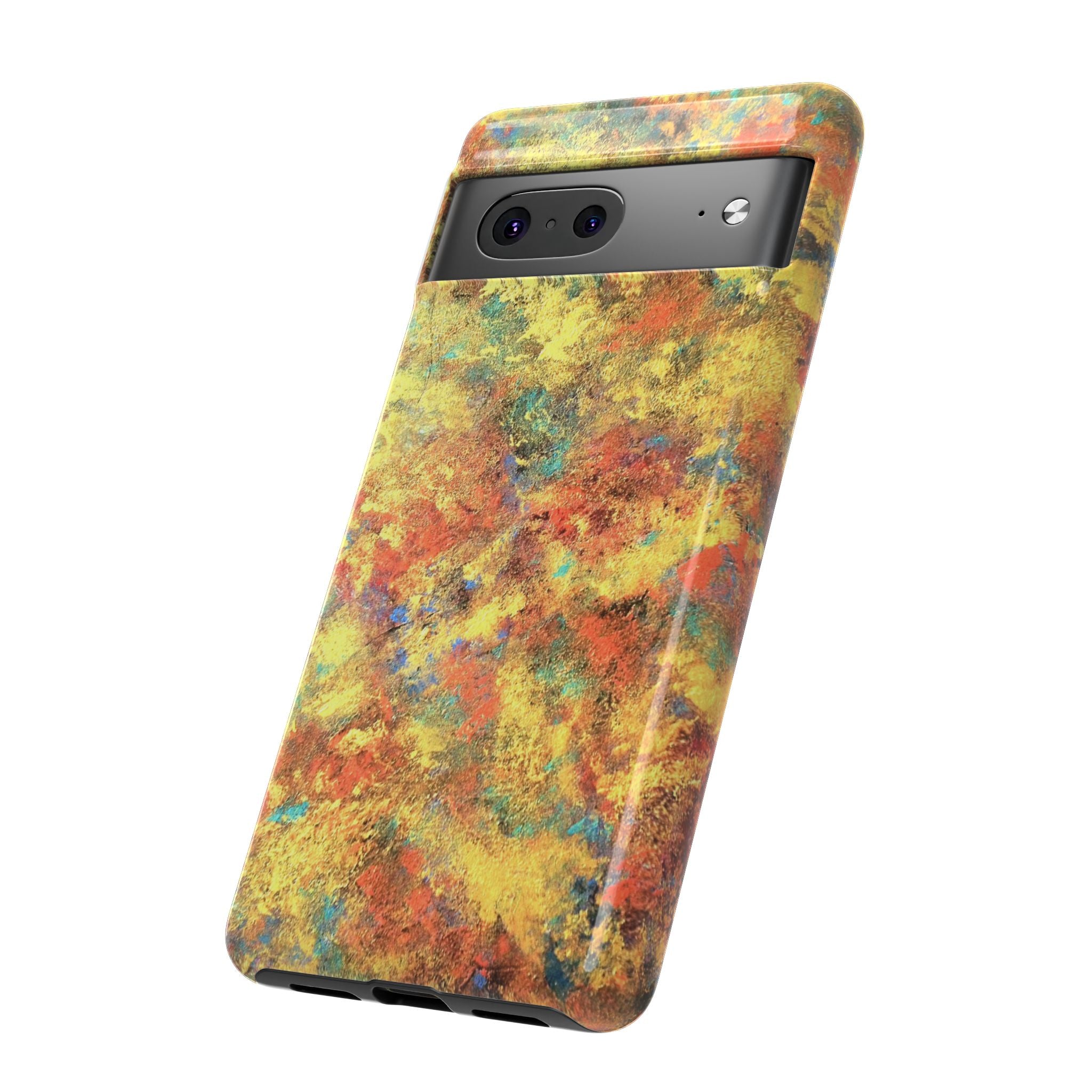 Abstract Autumn Marble Phone Case — Protective iPhone Cover with Warm Fall Colors