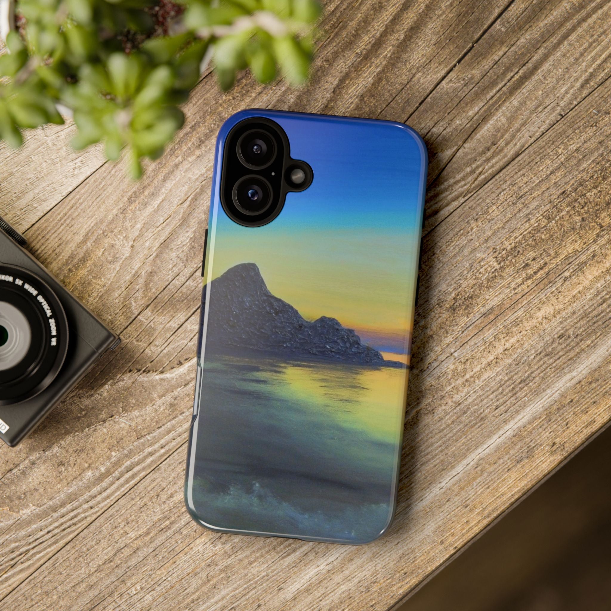 Sunset Cove Phone Case — Durable Protective Tough Case with Tranquil Beach Landscape