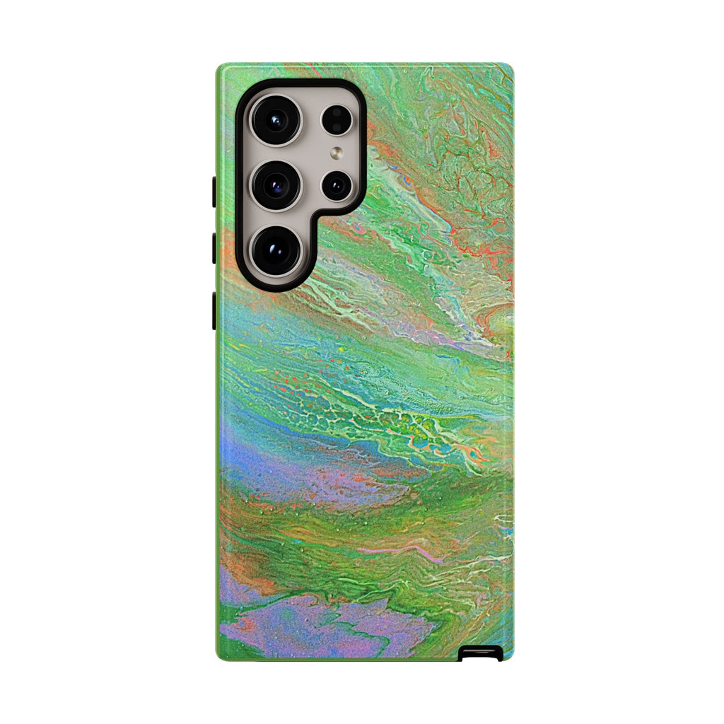 Marbled Green Abstract Phone Case — Protective Tough Case for iPhone