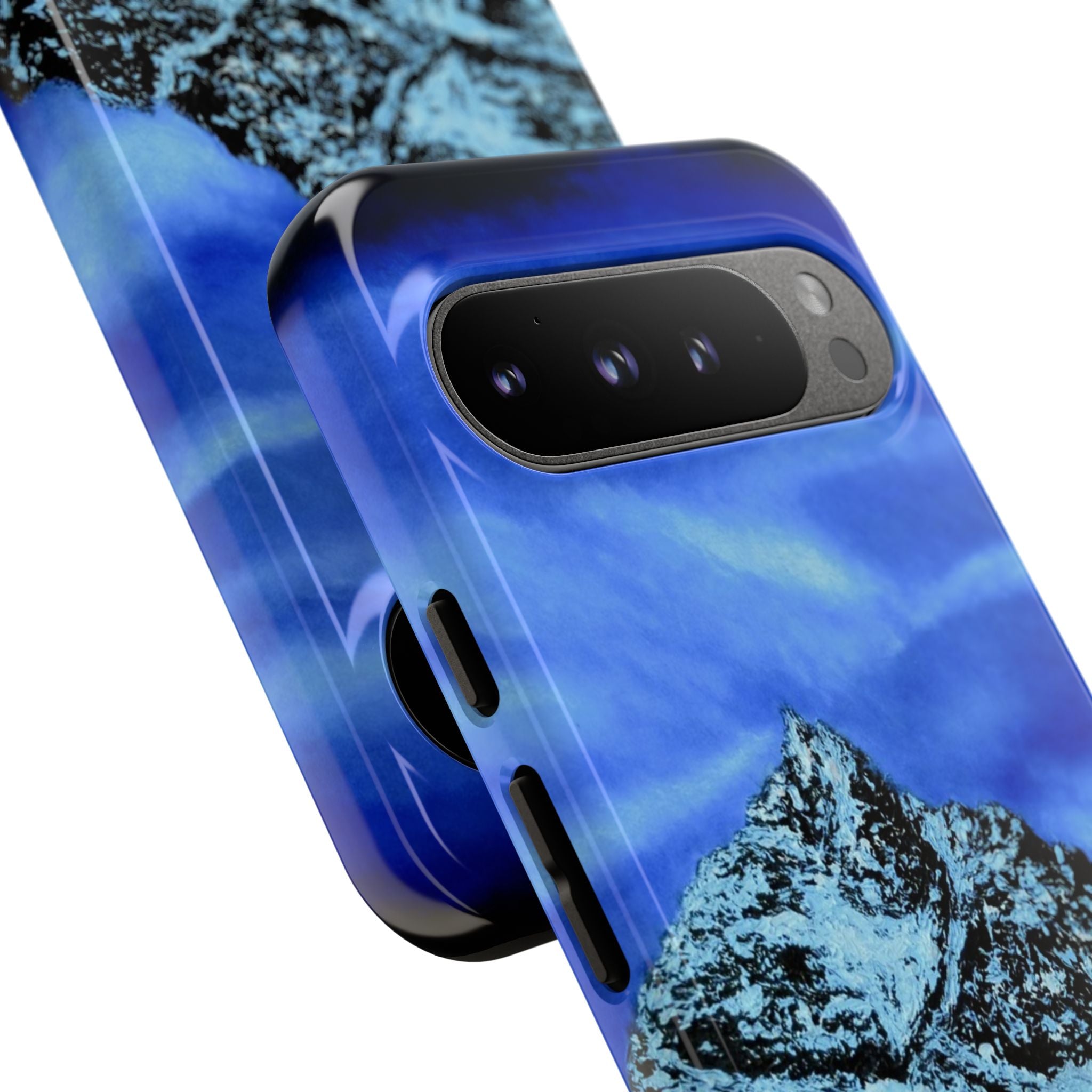 Mountain Peak Blue Tough Phone Case — Rugged Protective iPhone Cover