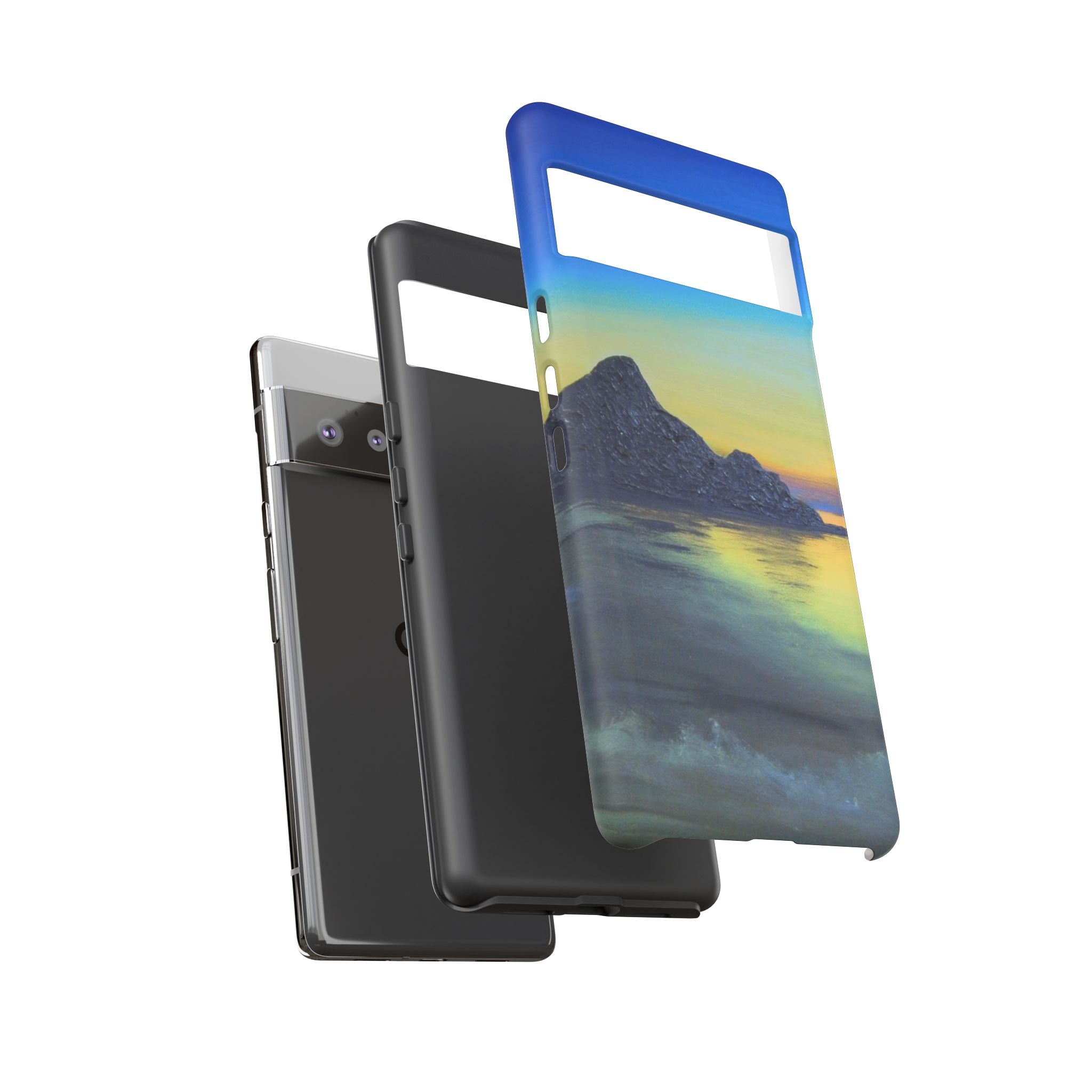 Sunset Cove Phone Case — Durable Protective Tough Case with Tranquil Beach Landscape