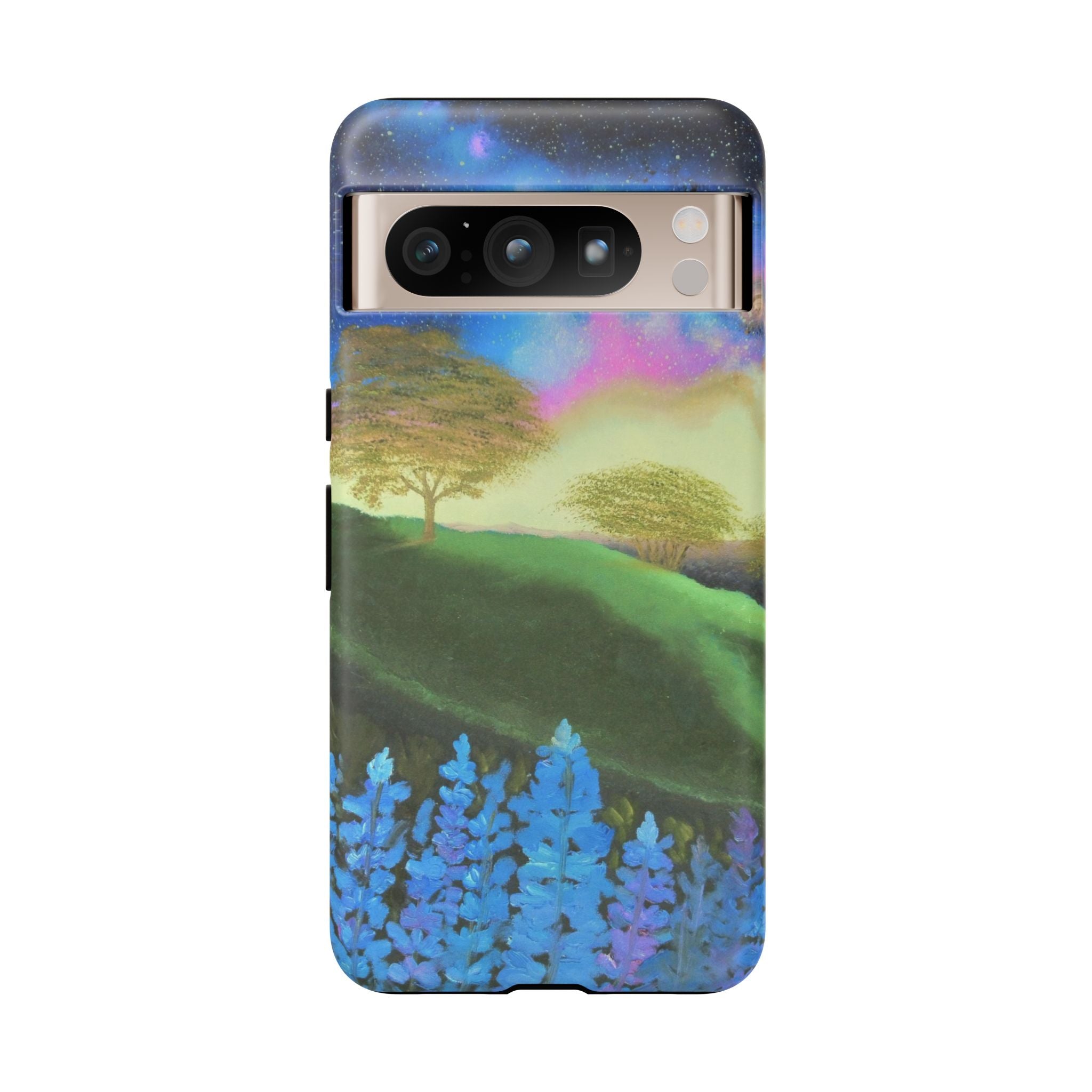 Aurora Nightscape Phone Case — Galaxy Meadow Protective Case