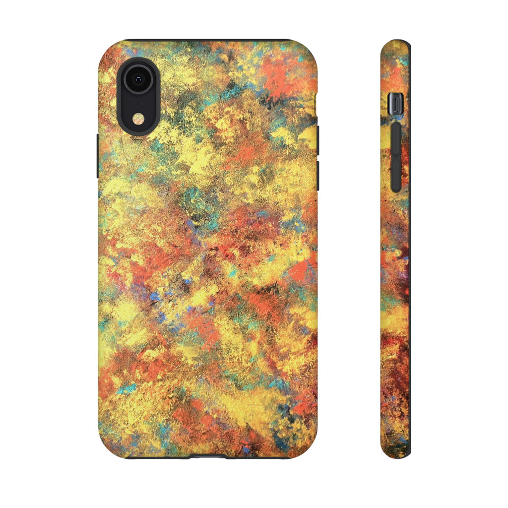Abstract Autumn Marble Phone Case — Protective iPhone Cover with Warm Fall Colors