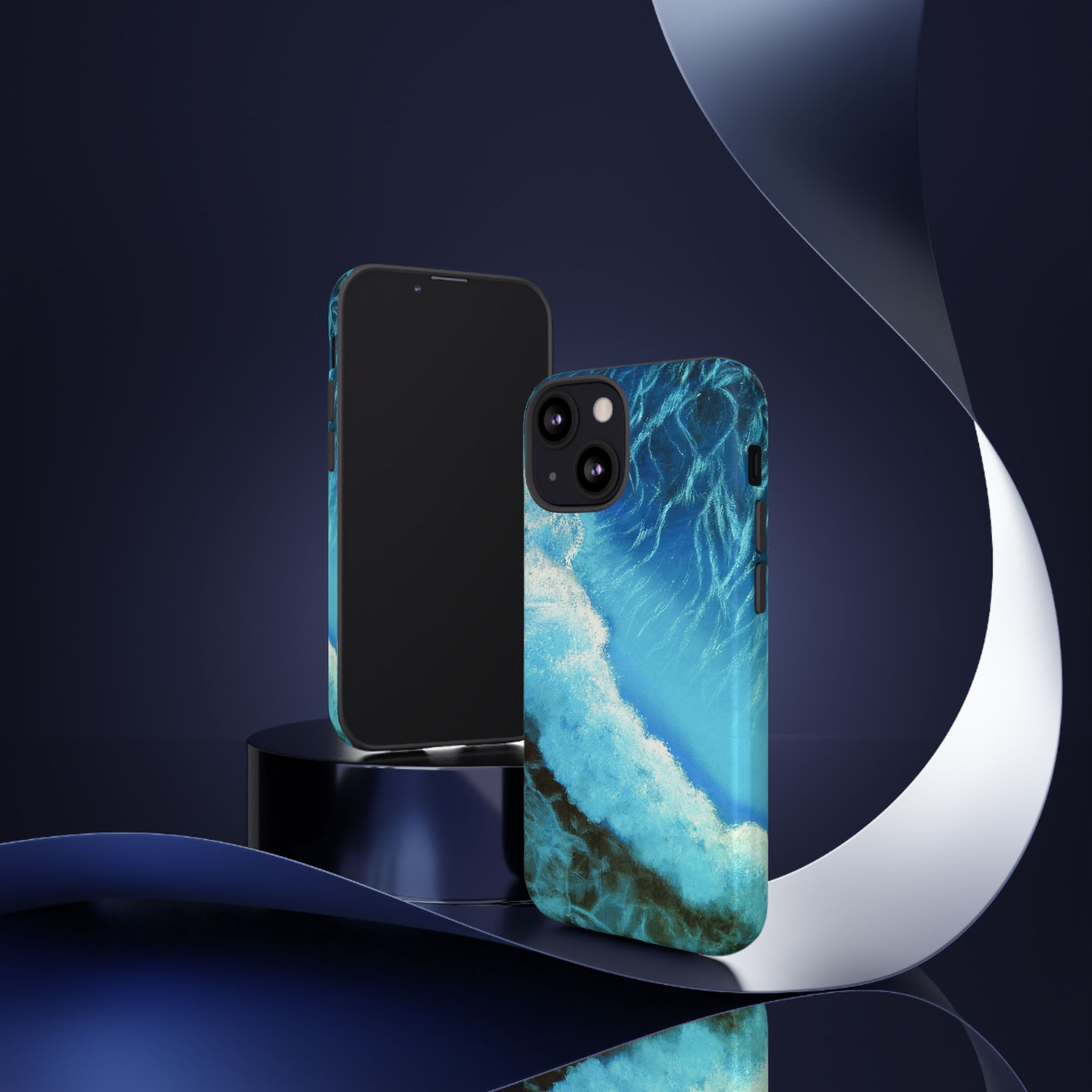 Ocean Wave Tough Phone Case — Blue Sea Water Protective Cover