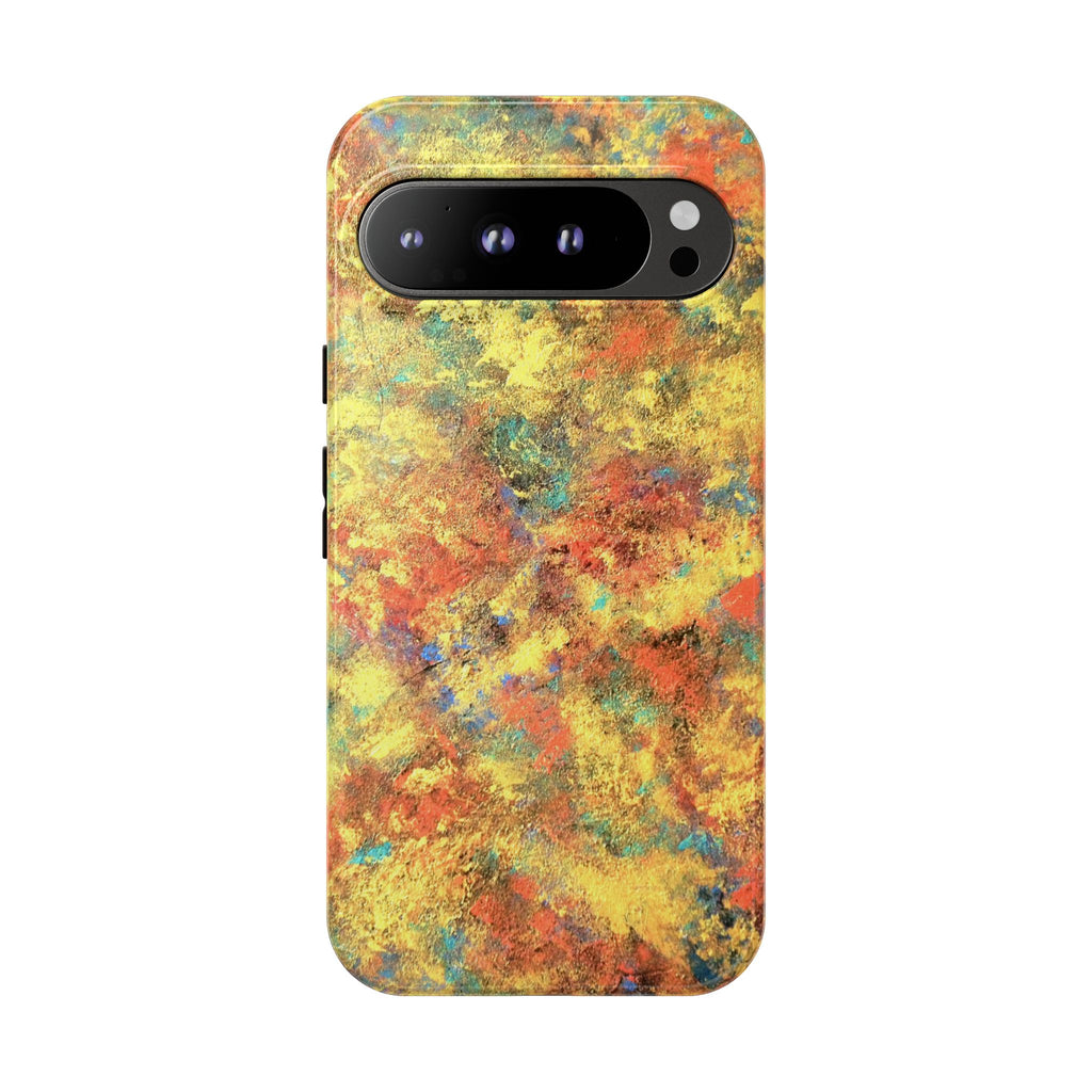 Abstract Autumn Marble Phone Case — Protective iPhone Cover with Warm Fall Colors