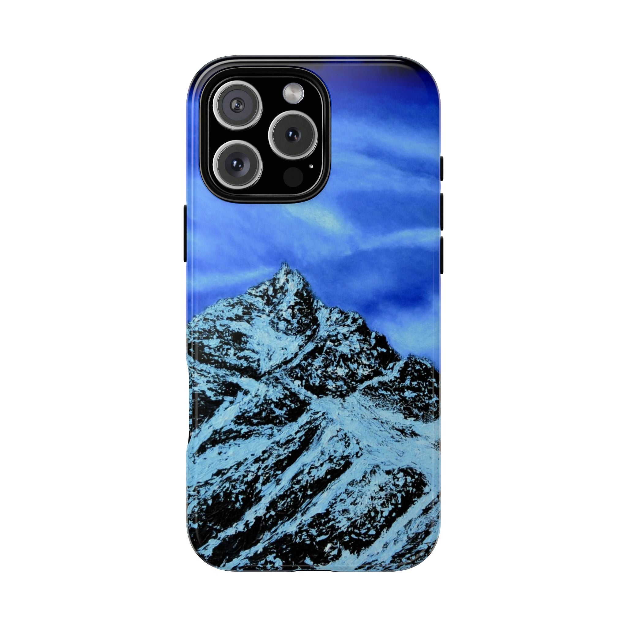 Mountain Peak Blue Tough Phone Case — Rugged Protective iPhone Cover