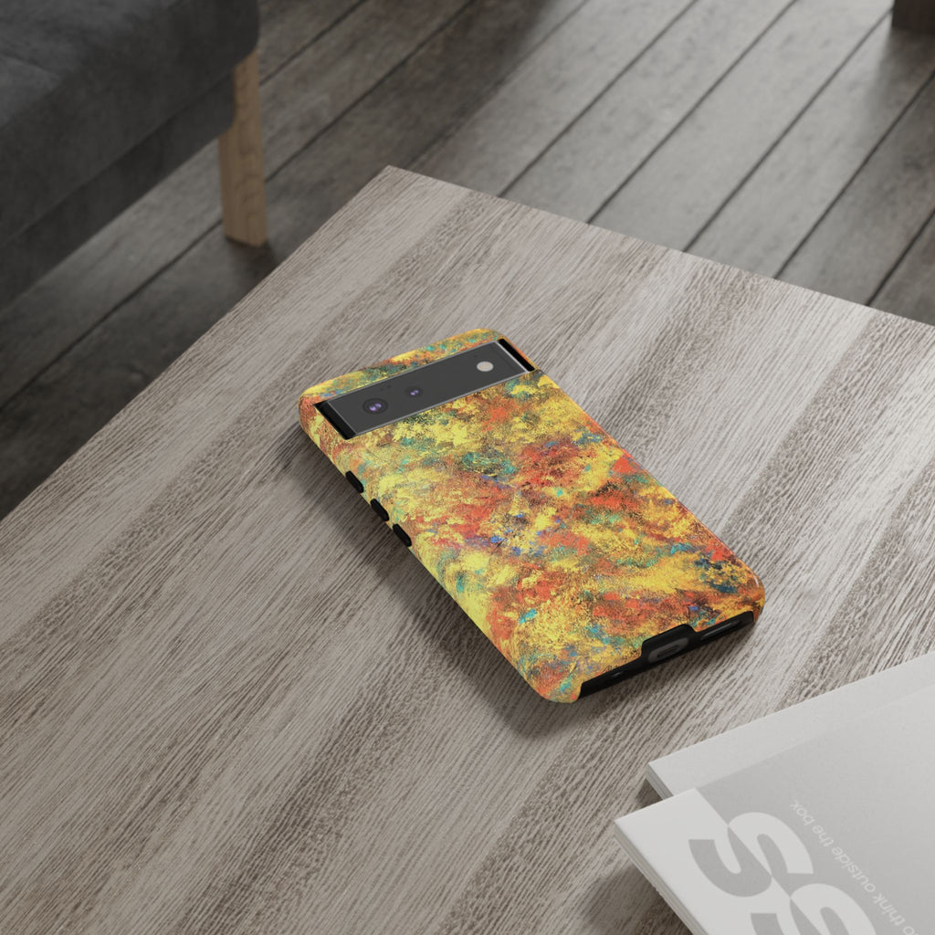Abstract Autumn Marble Phone Case — Protective iPhone Cover with Warm Fall Colors