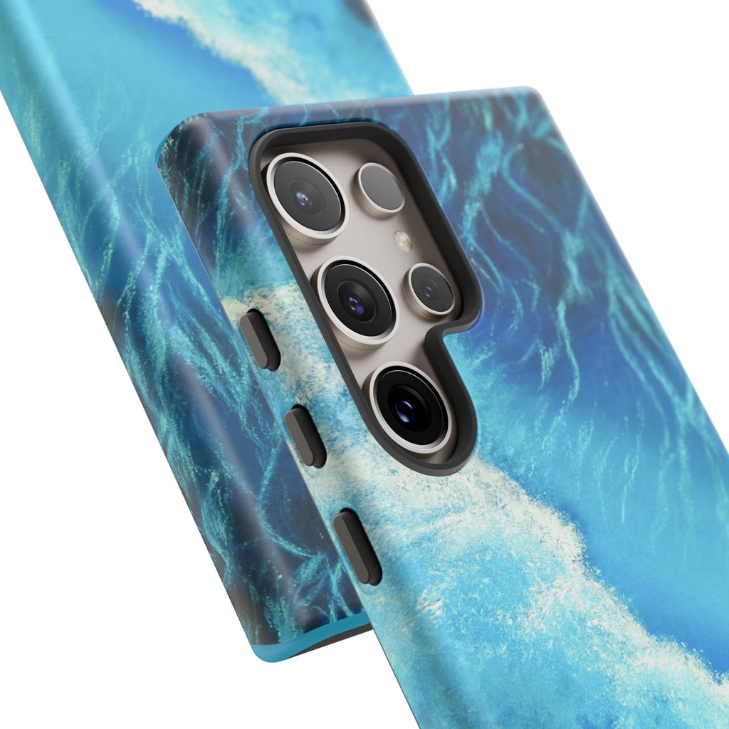 Ocean Wave Tough Phone Case — Blue Sea Water Protective Cover