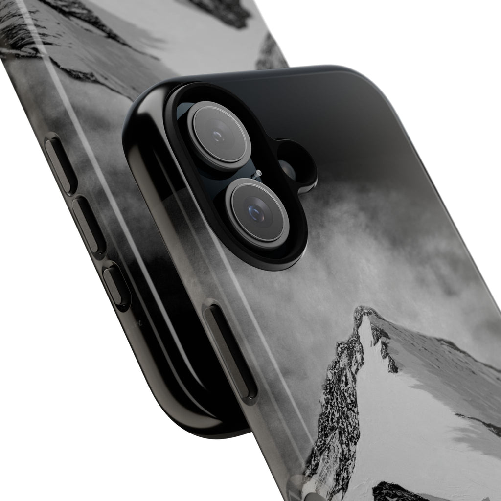 Mountain Peak Phone Case — Black & White Alpine Protective Case