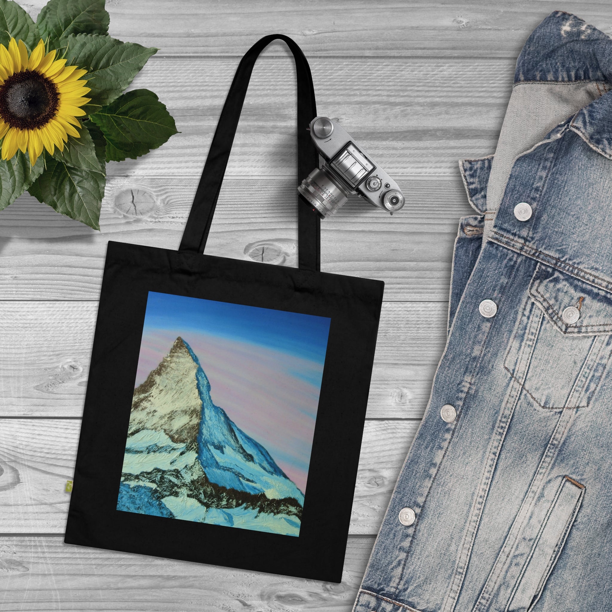 Mountain Sunrise Organic Cotton Tote Bag — Scenic Matterhorn Print