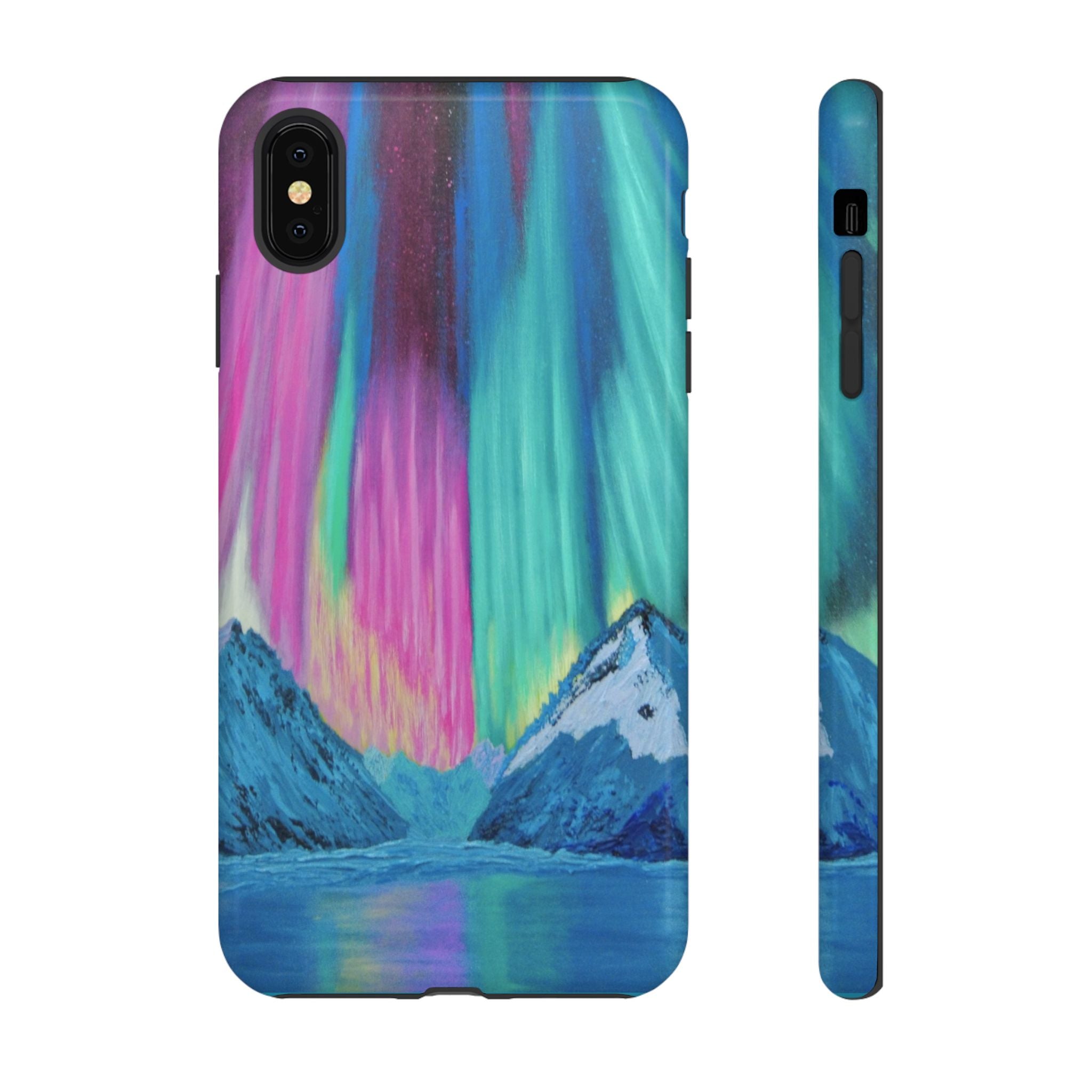 Aurora Mountain Tough Phone Case — Northern Lights Protective iPhone Cover