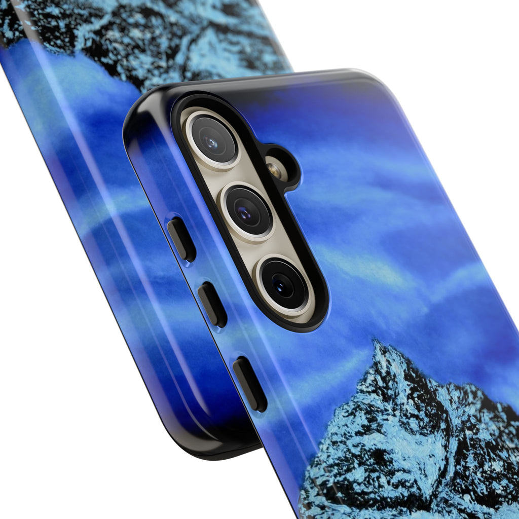 Mountain Peak Blue Tough Phone Case — Rugged Protective iPhone Cover