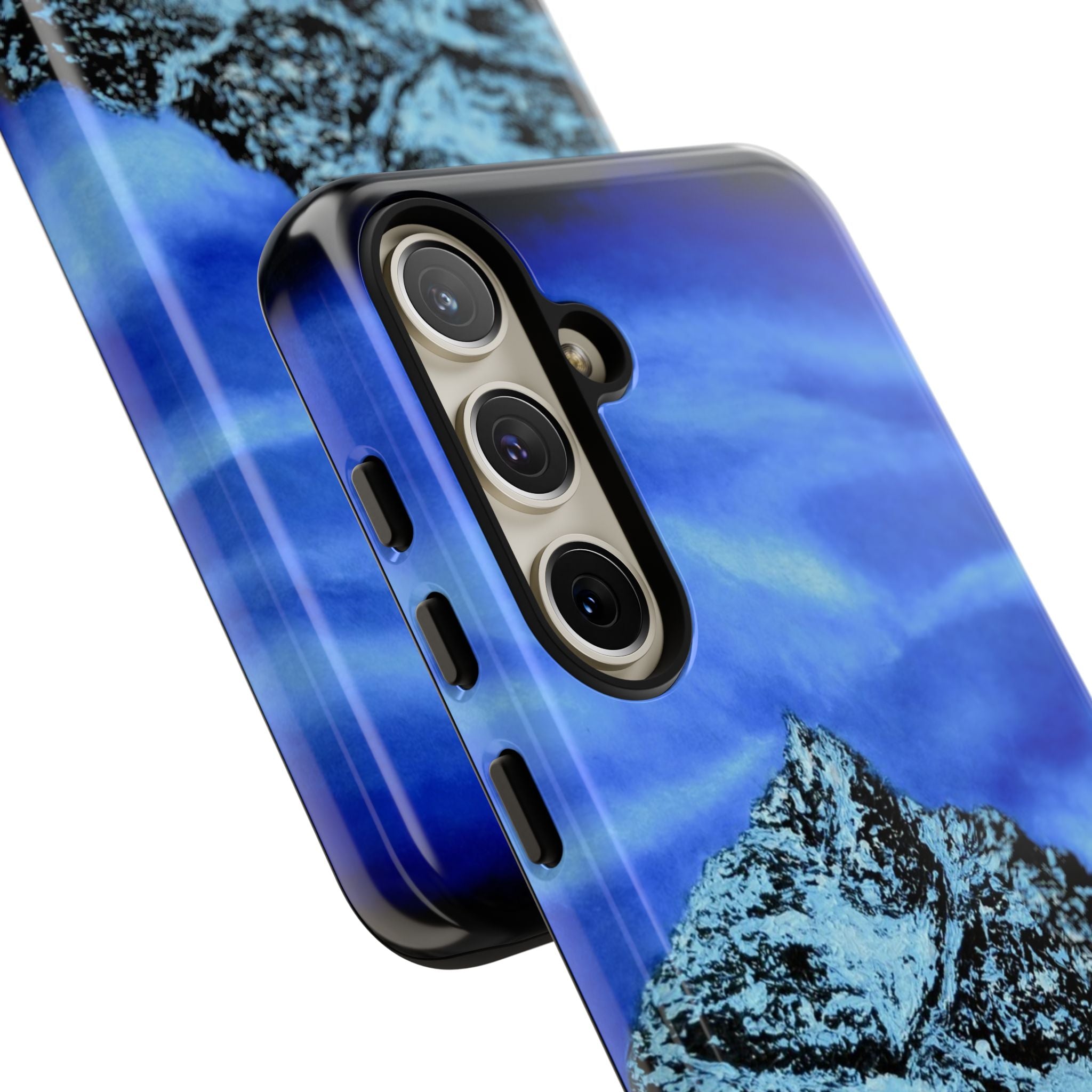 Mountain Peak Blue Tough Phone Case — Rugged Protective iPhone Cover