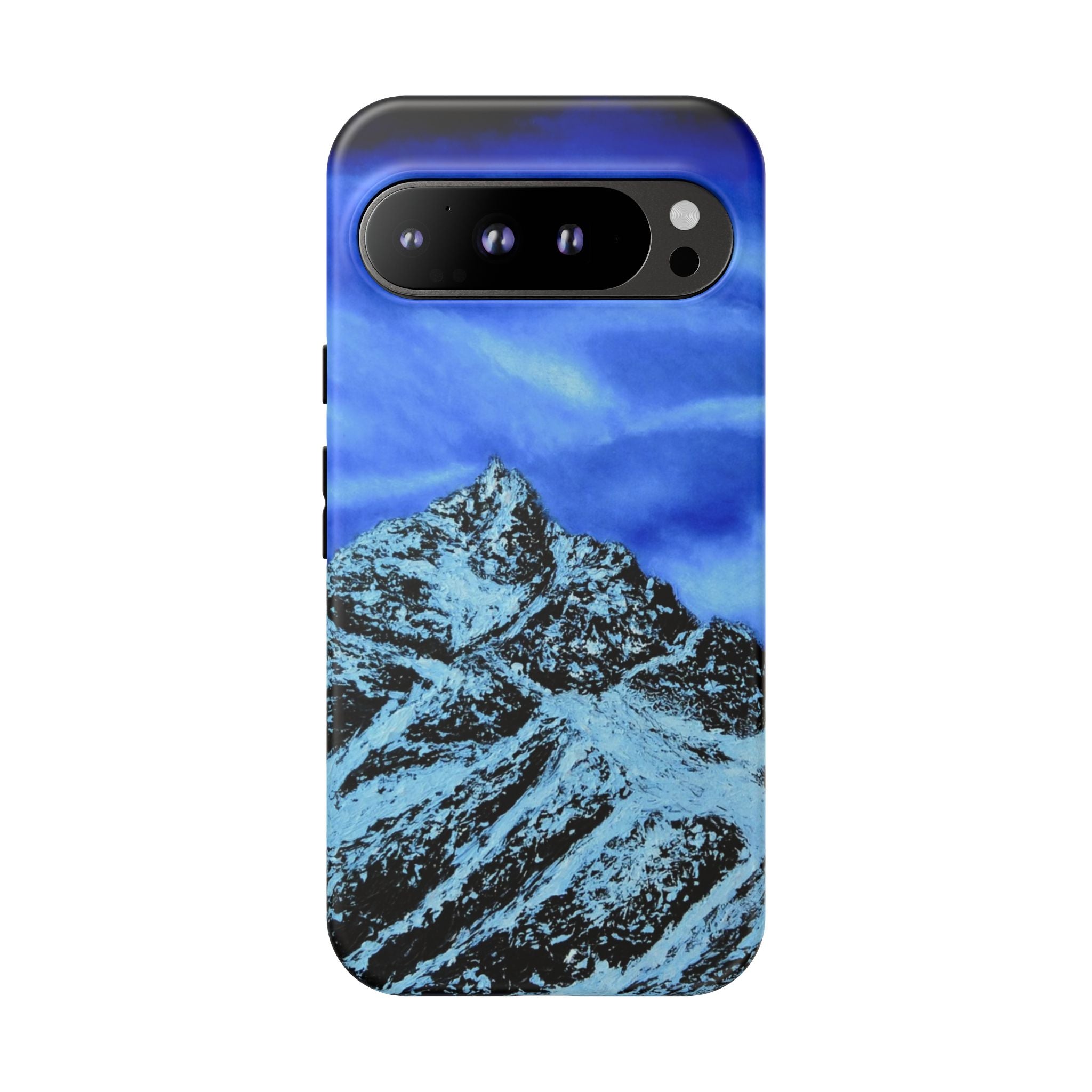 Mountain Peak Blue Tough Phone Case — Rugged Protective iPhone Cover