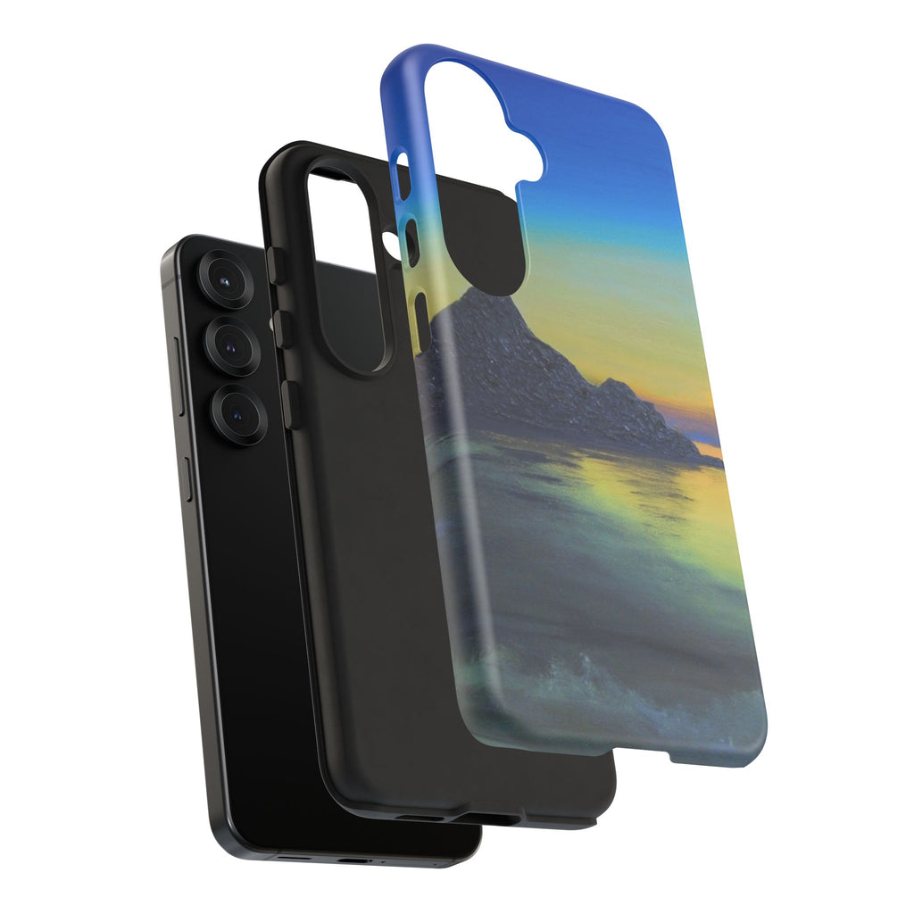 Sunset Cove Phone Case — Durable Protective Tough Case with Tranquil Beach Landscape