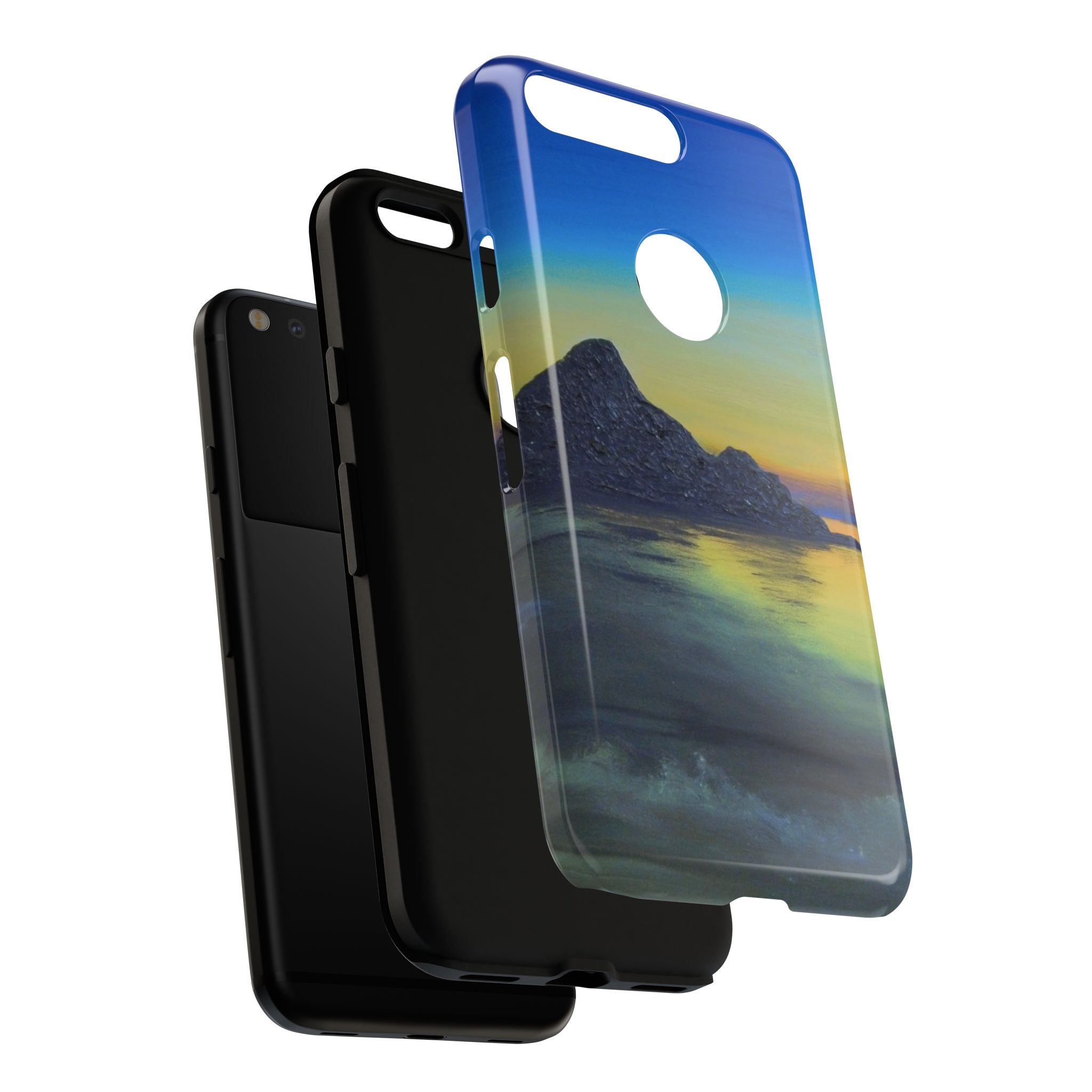 Sunset Cove Phone Case — Durable Protective Tough Case with Tranquil Beach Landscape
