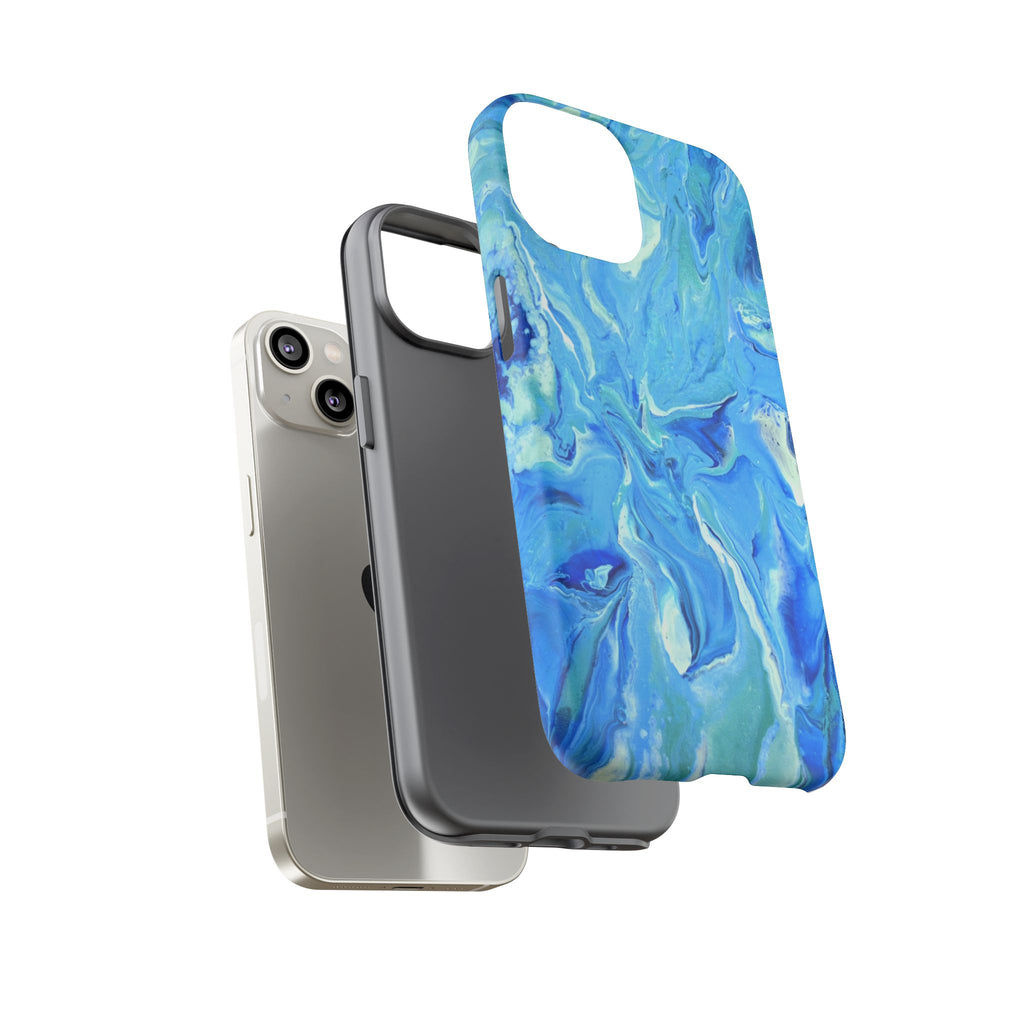 Blue Marble Tough Phone Case — Ocean Swirl Protective iPhone Cover