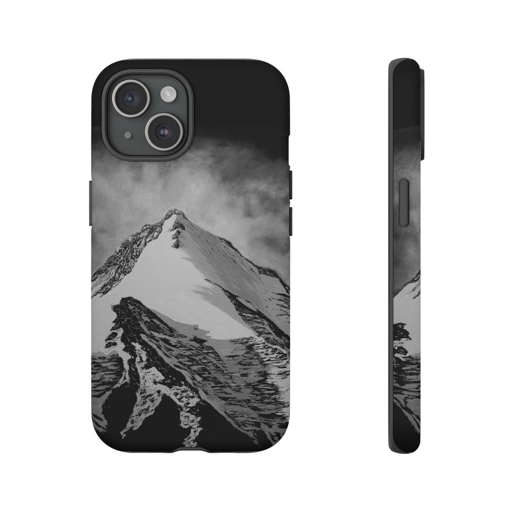 Mountain Peak Phone Case — Black & White Alpine Protective Case