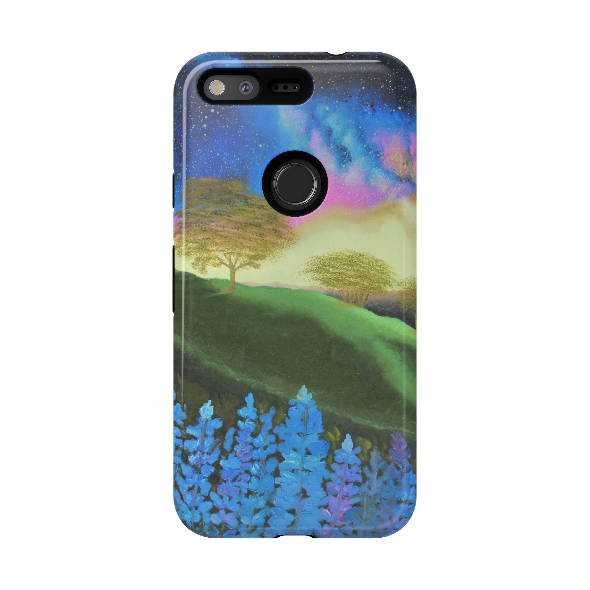 Aurora Nightscape Phone Case — Galaxy Meadow Protective Case