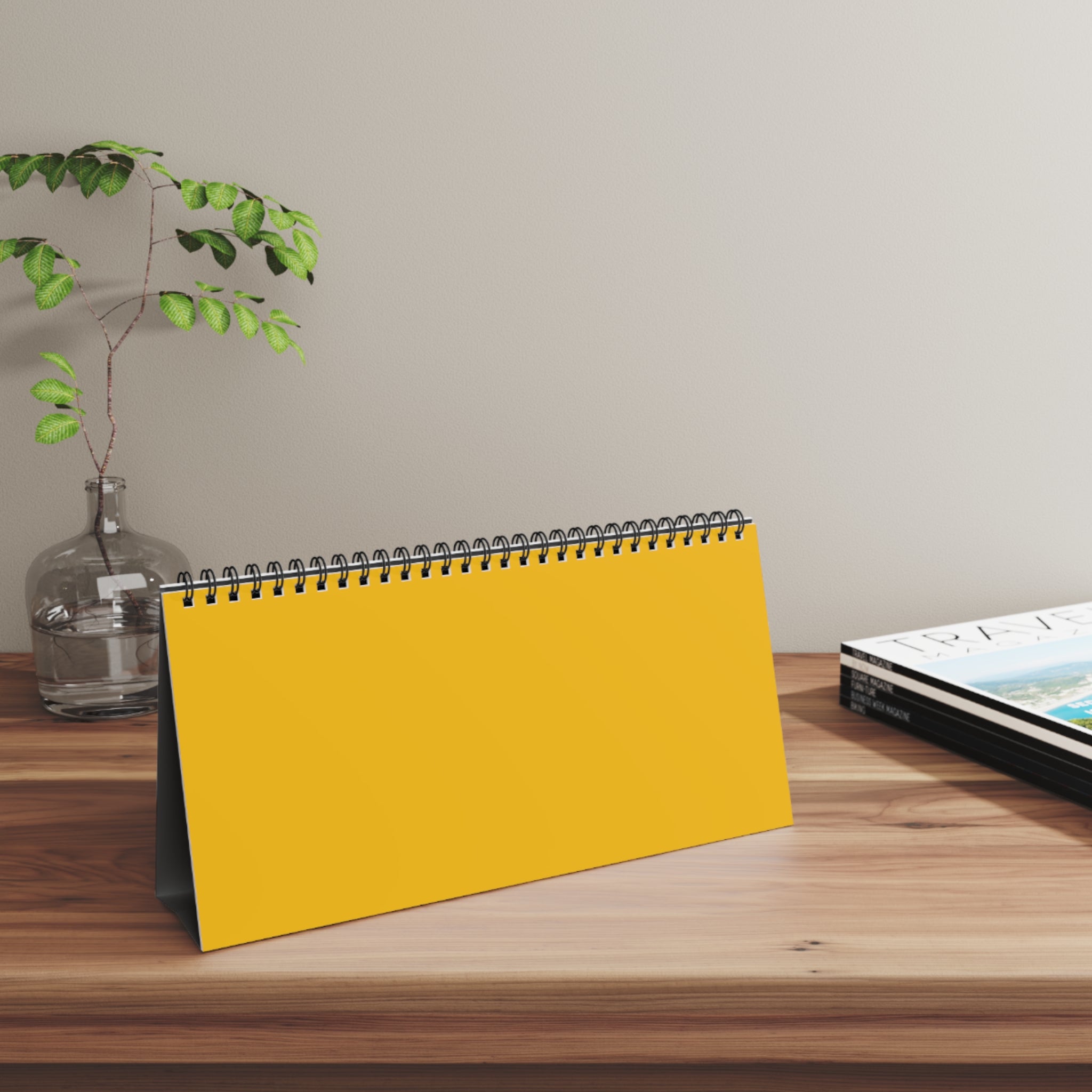 Desktop Calendar — Coastal Sunset Desk Calendar (13-Month, Spiral)