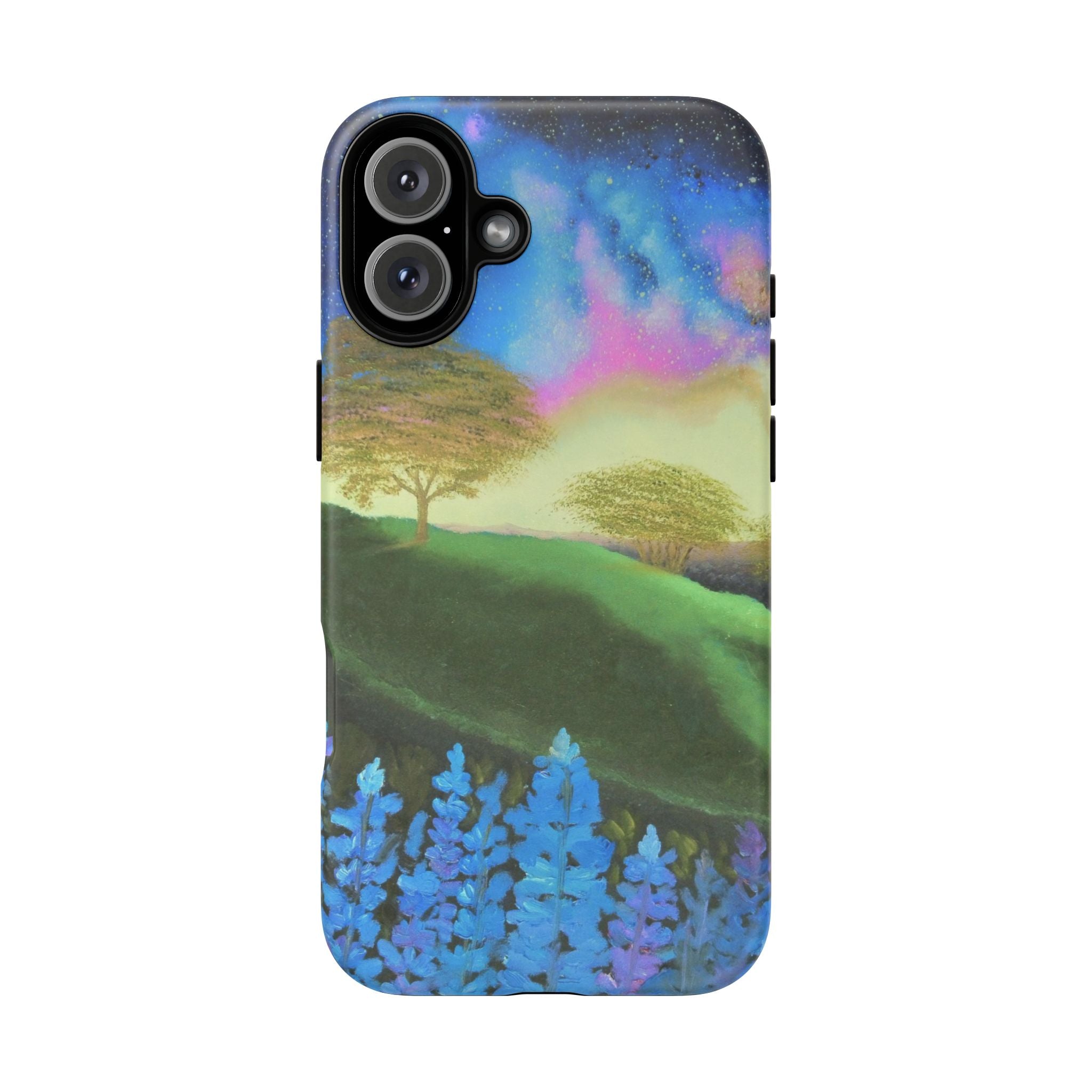 Aurora Nightscape Phone Case — Galaxy Meadow Protective Case