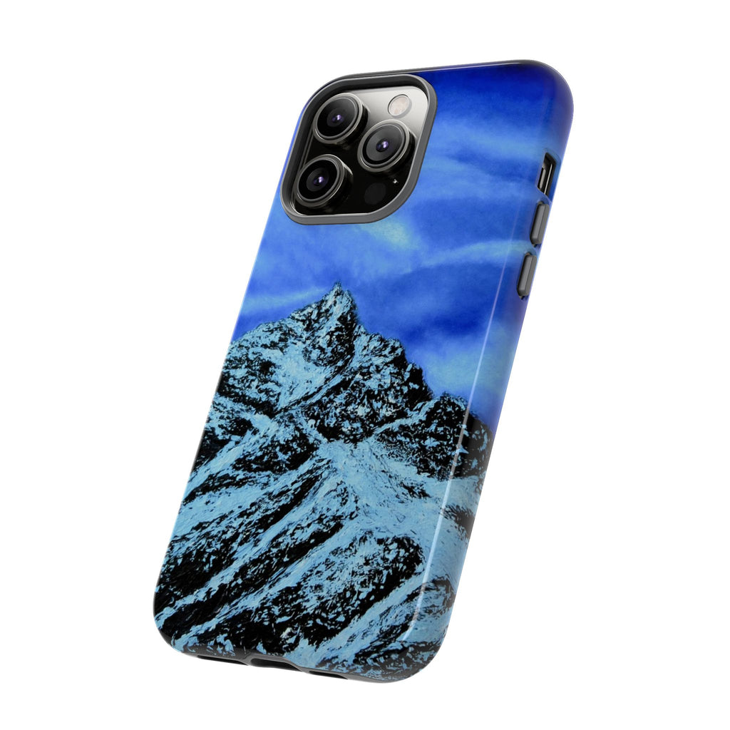 Mountain Peak Blue Tough Phone Case — Rugged Protective iPhone Cover
