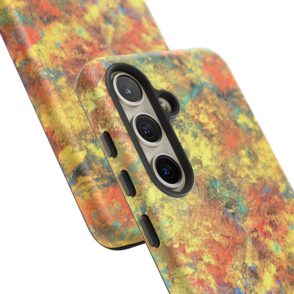 Abstract Autumn Marble Phone Case — Protective iPhone Cover with Warm Fall Colors