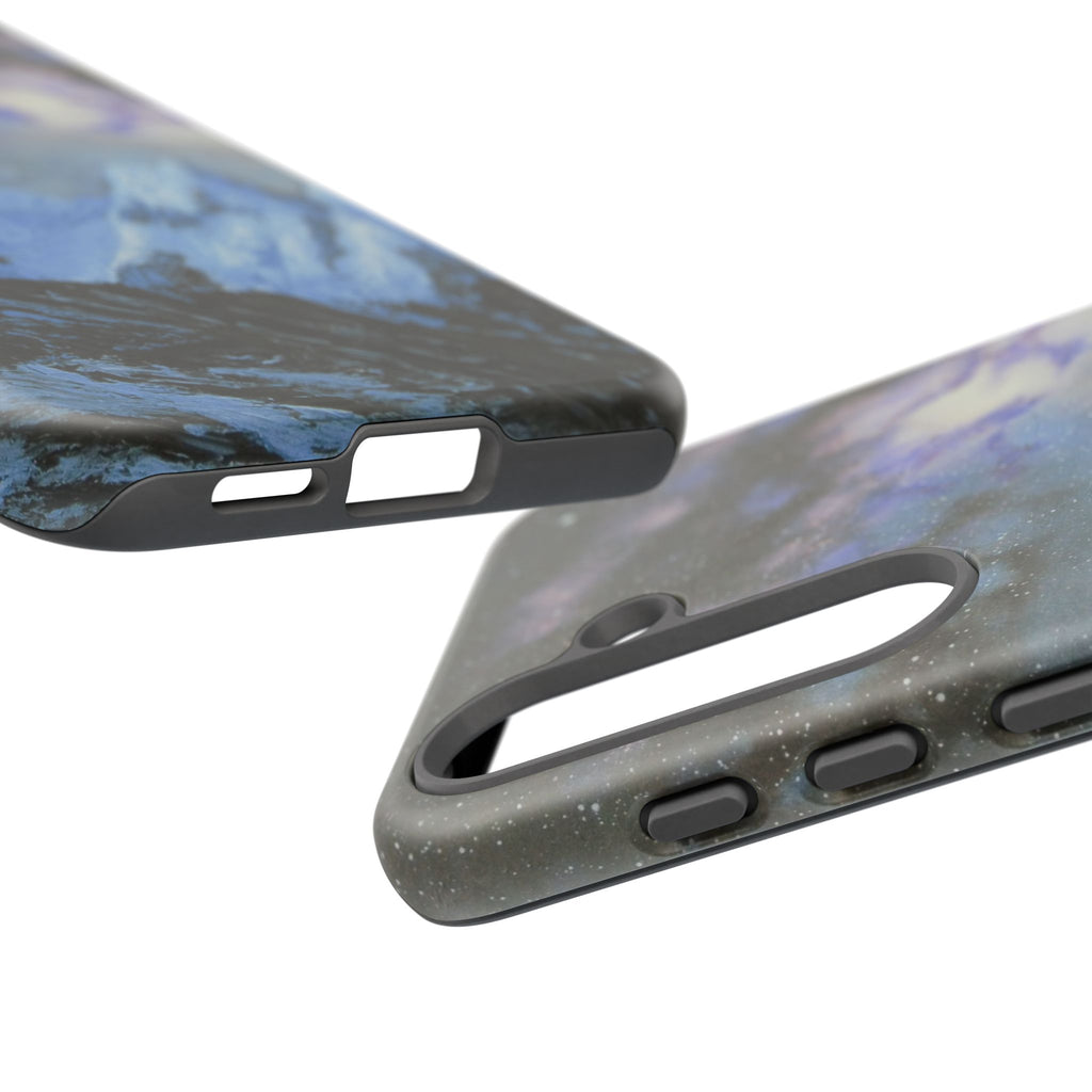 Mountain Night Sky Phone Case — Tough Protective iPhone Cover with Aurora & Snowy Peaks