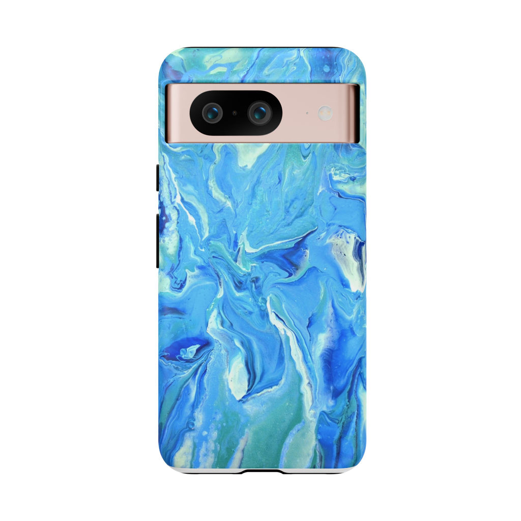 Blue Marble Tough Phone Case — Ocean Swirl Protective iPhone Cover