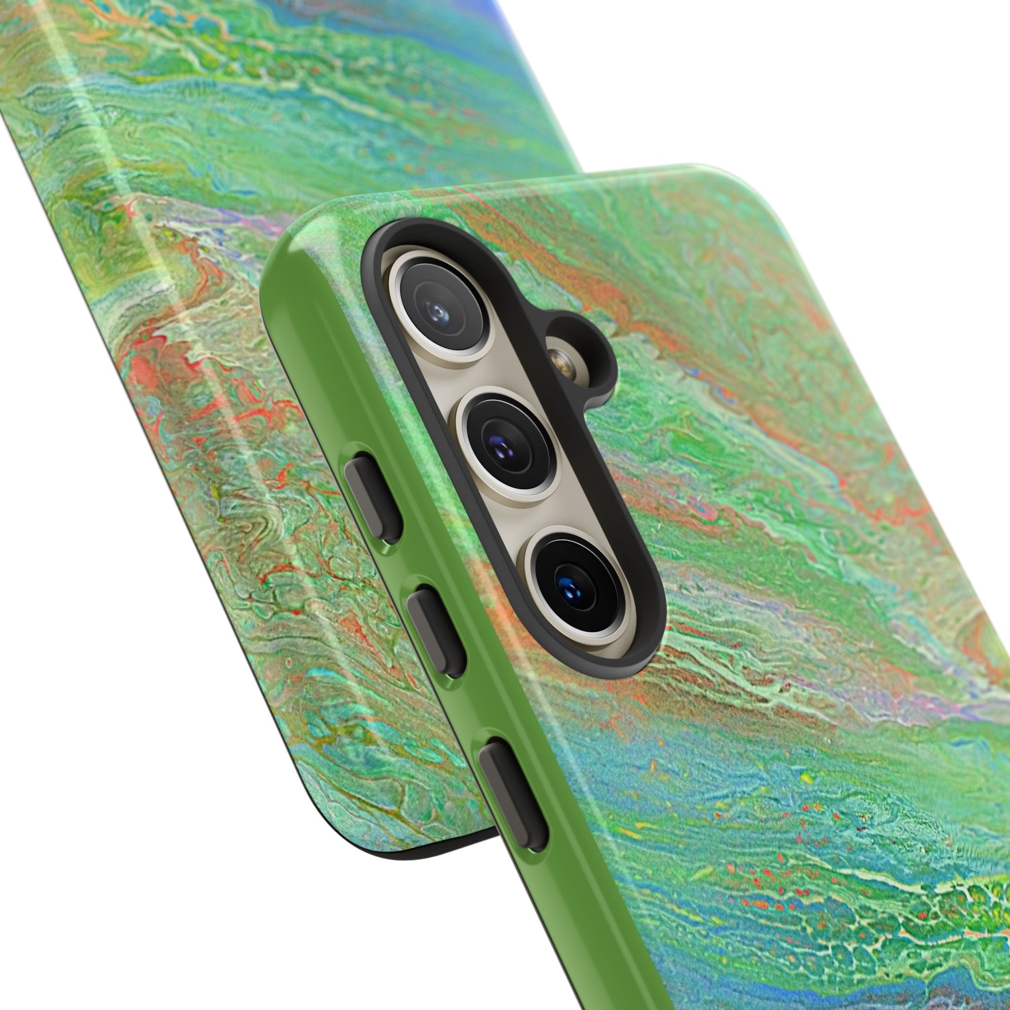 Marbled Green Abstract Phone Case — Protective Tough Case for iPhone