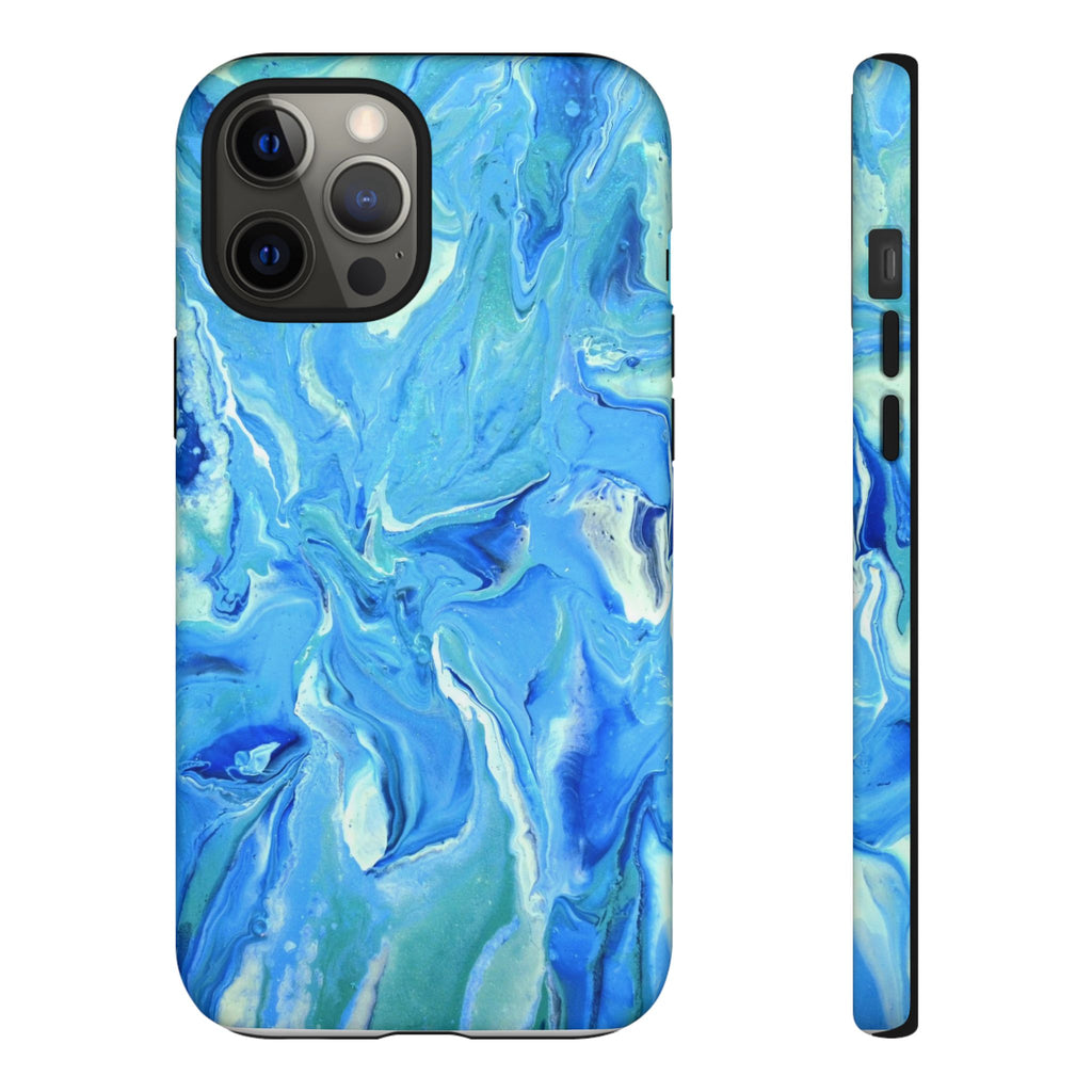 Blue Marble Tough Phone Case — Ocean Swirl Protective iPhone Cover