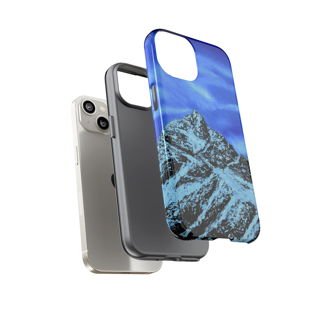 Mountain Peak Blue Tough Phone Case — Rugged Protective iPhone Cover