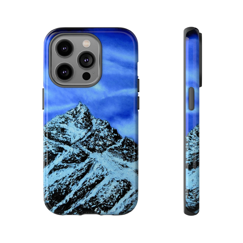 Mountain Peak Blue Tough Phone Case — Rugged Protective iPhone Cover