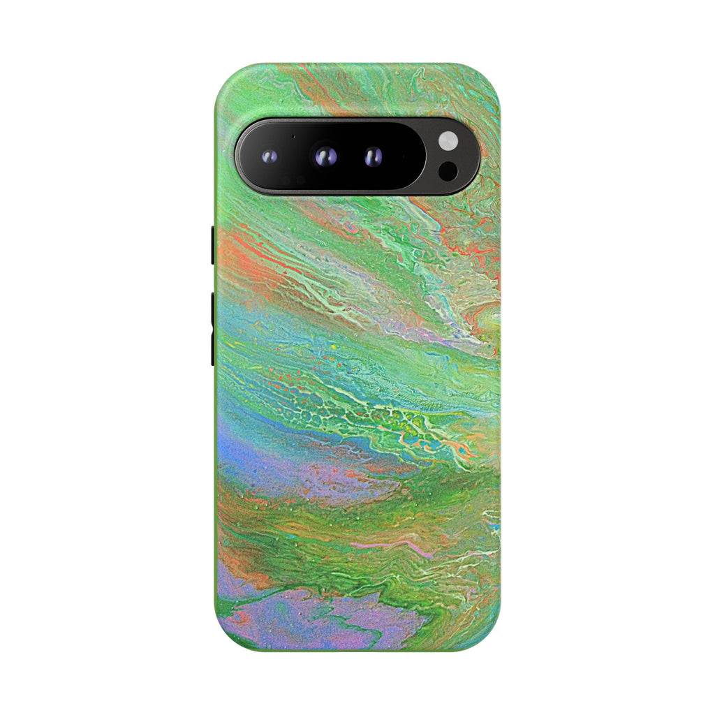 Marbled Green Abstract Phone Case — Protective Tough Case for iPhone