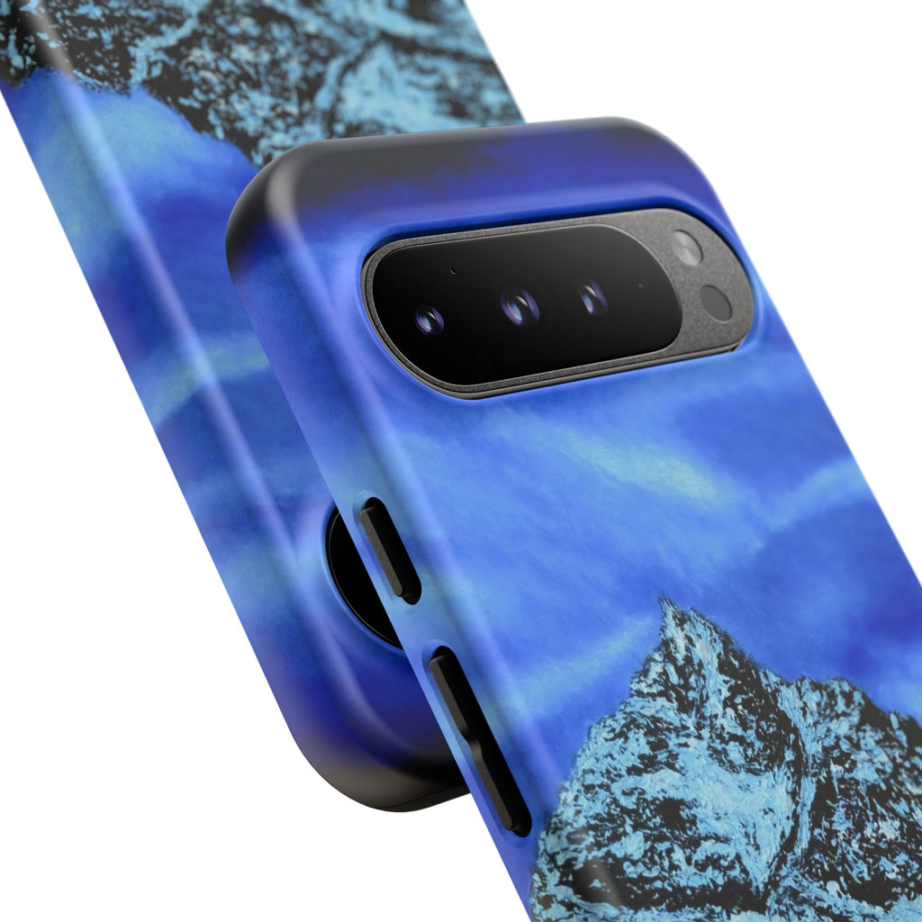 Mountain Peak Blue Tough Phone Case — Rugged Protective iPhone Cover