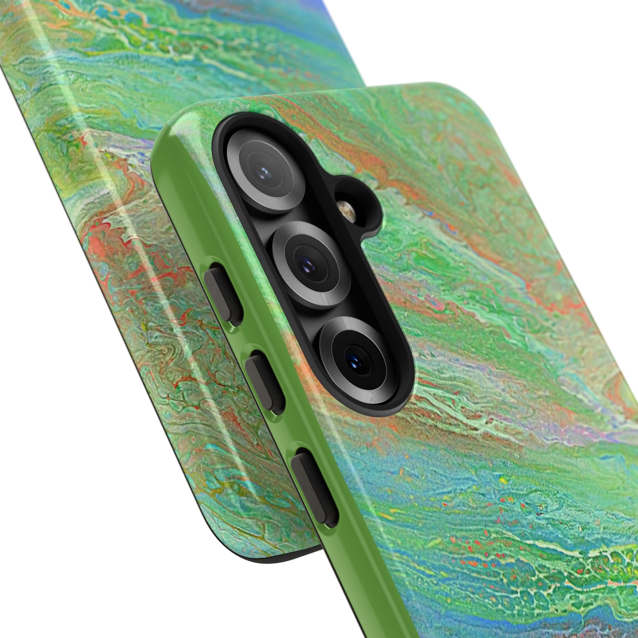 Marbled Green Abstract Phone Case — Protective Tough Case for iPhone
