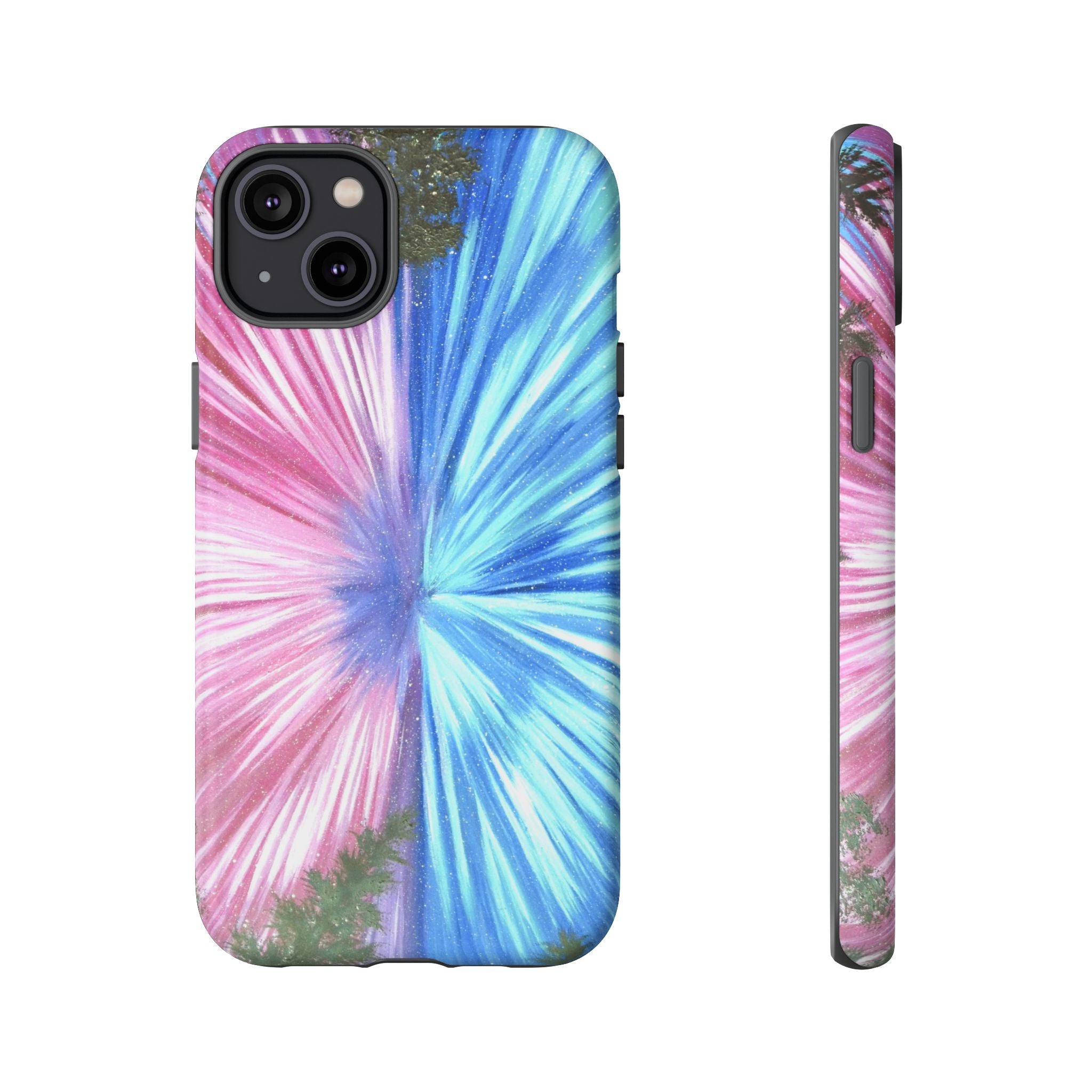Phone Case — Pink & Blue Burst Tough Protective Case