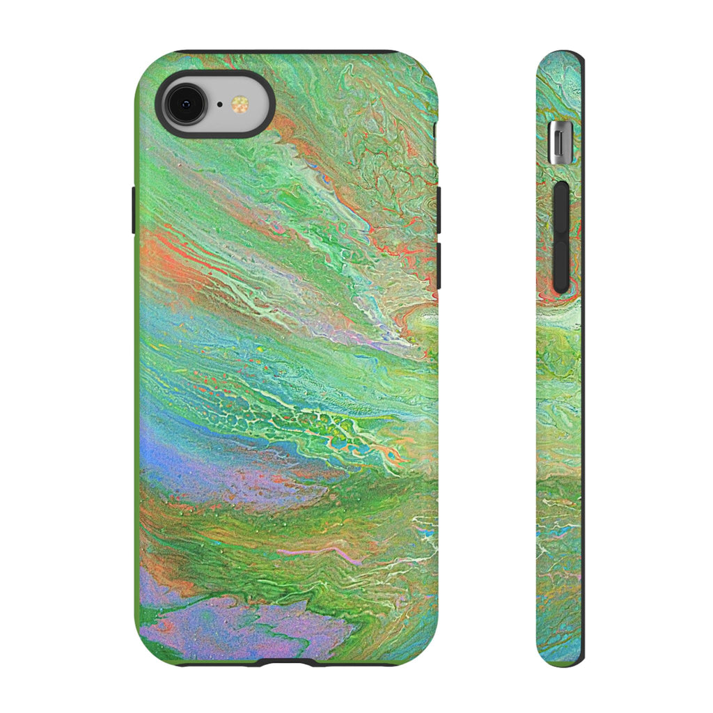 Marbled Green Abstract Phone Case — Protective Tough Case for iPhone